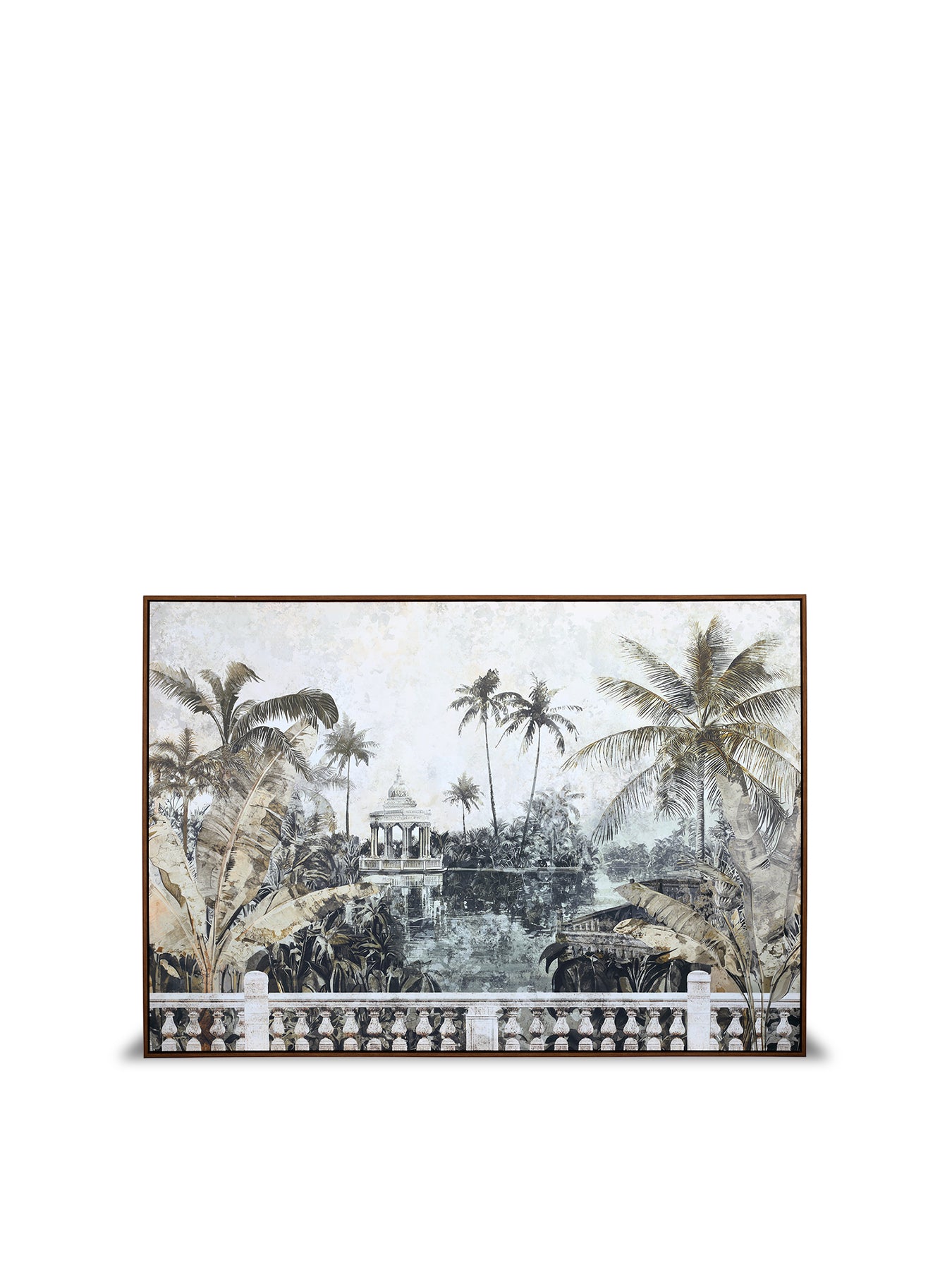 Vintage Lake Framed Canvas Wall Art 100x140cm Multi