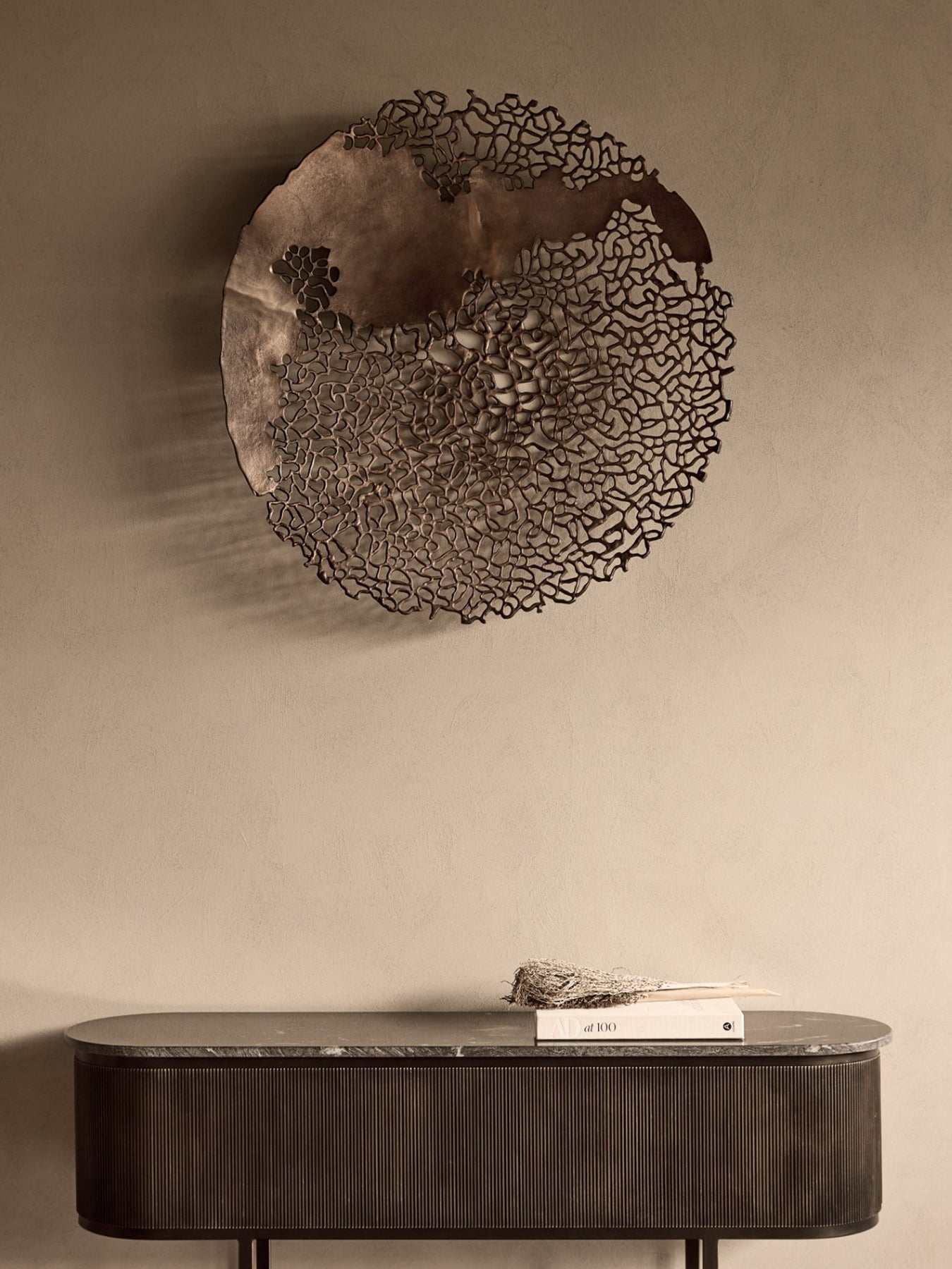 Apo Coral Raw Bronze Wall Plaque Brown