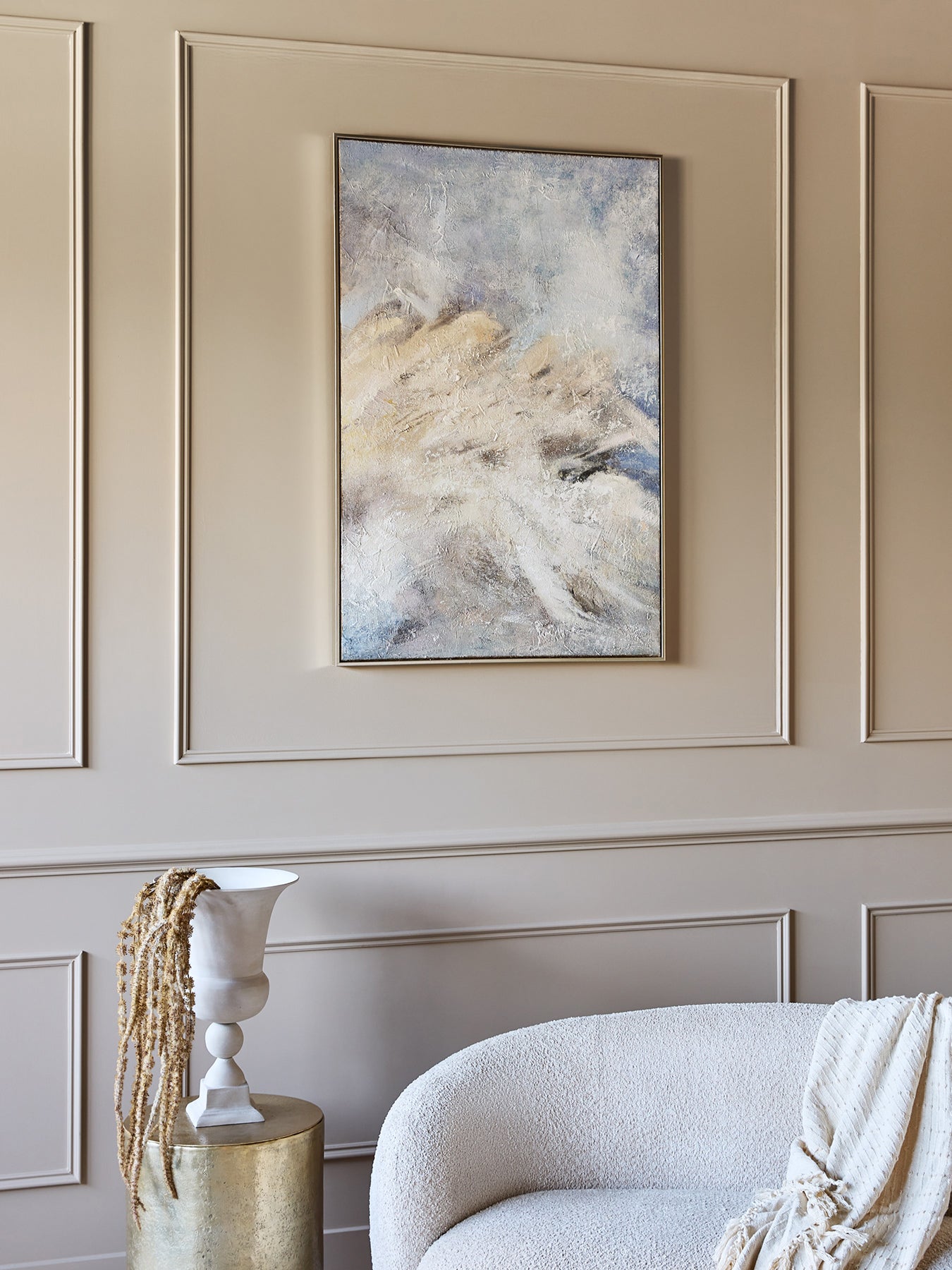Windswept Heavy Textured Framed Canvas Wall Art 80x120cm Multi