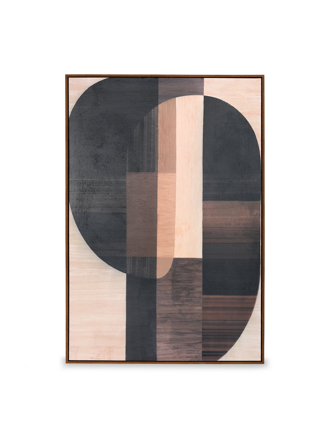Forma Textured Framed Canvas Wall Art 80 x 120cm Brown