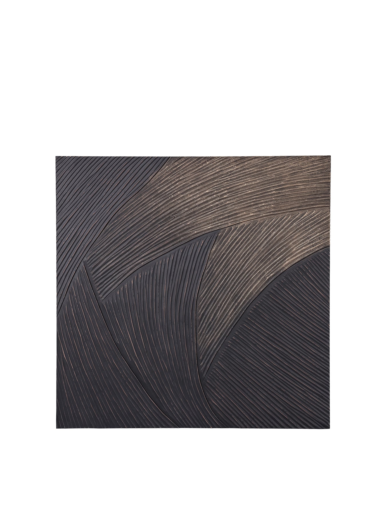 Golden Wave Geometric Wall Art 120x120cm Black