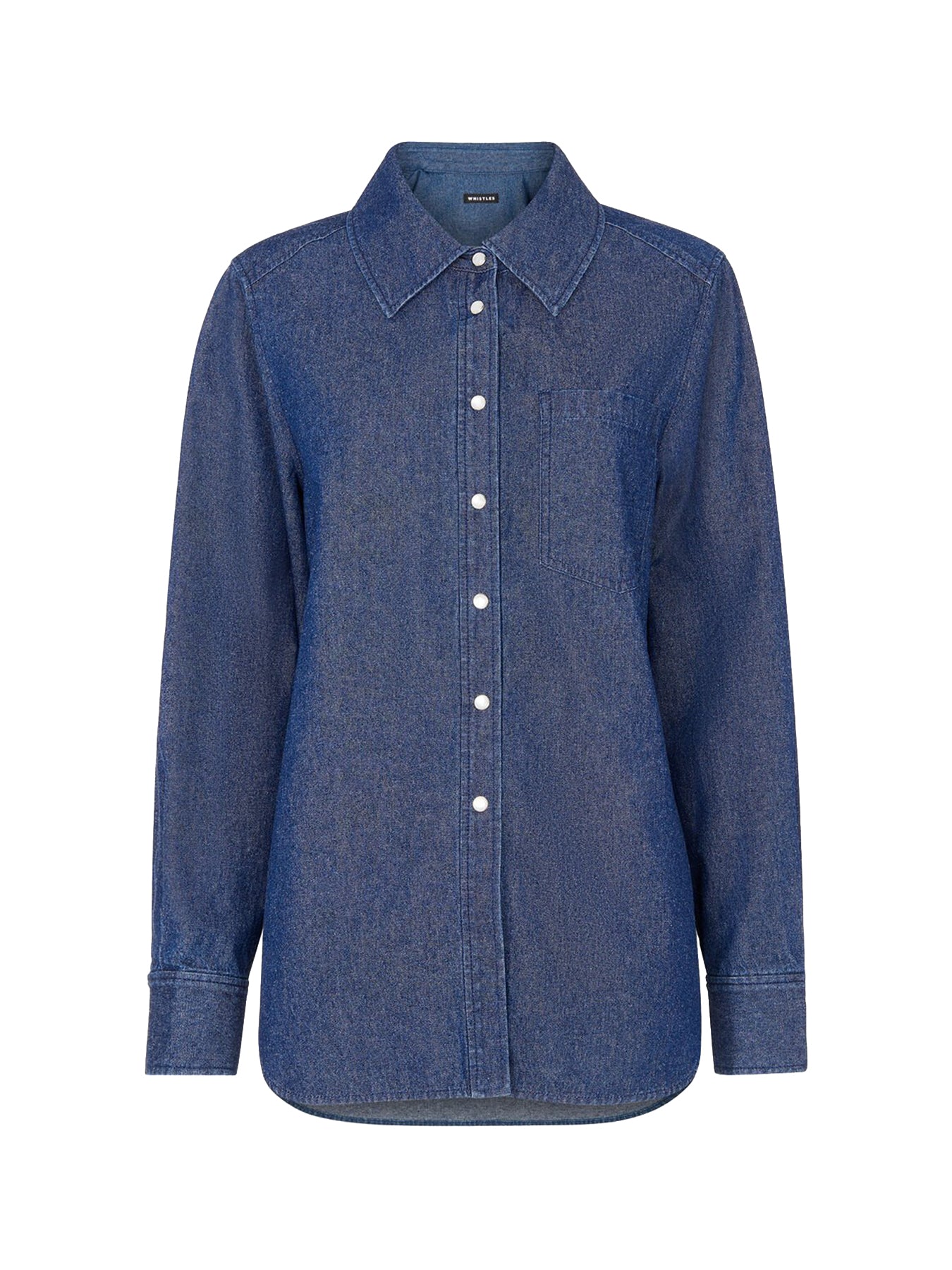 Pocket Detail Cotton Shirt Blue