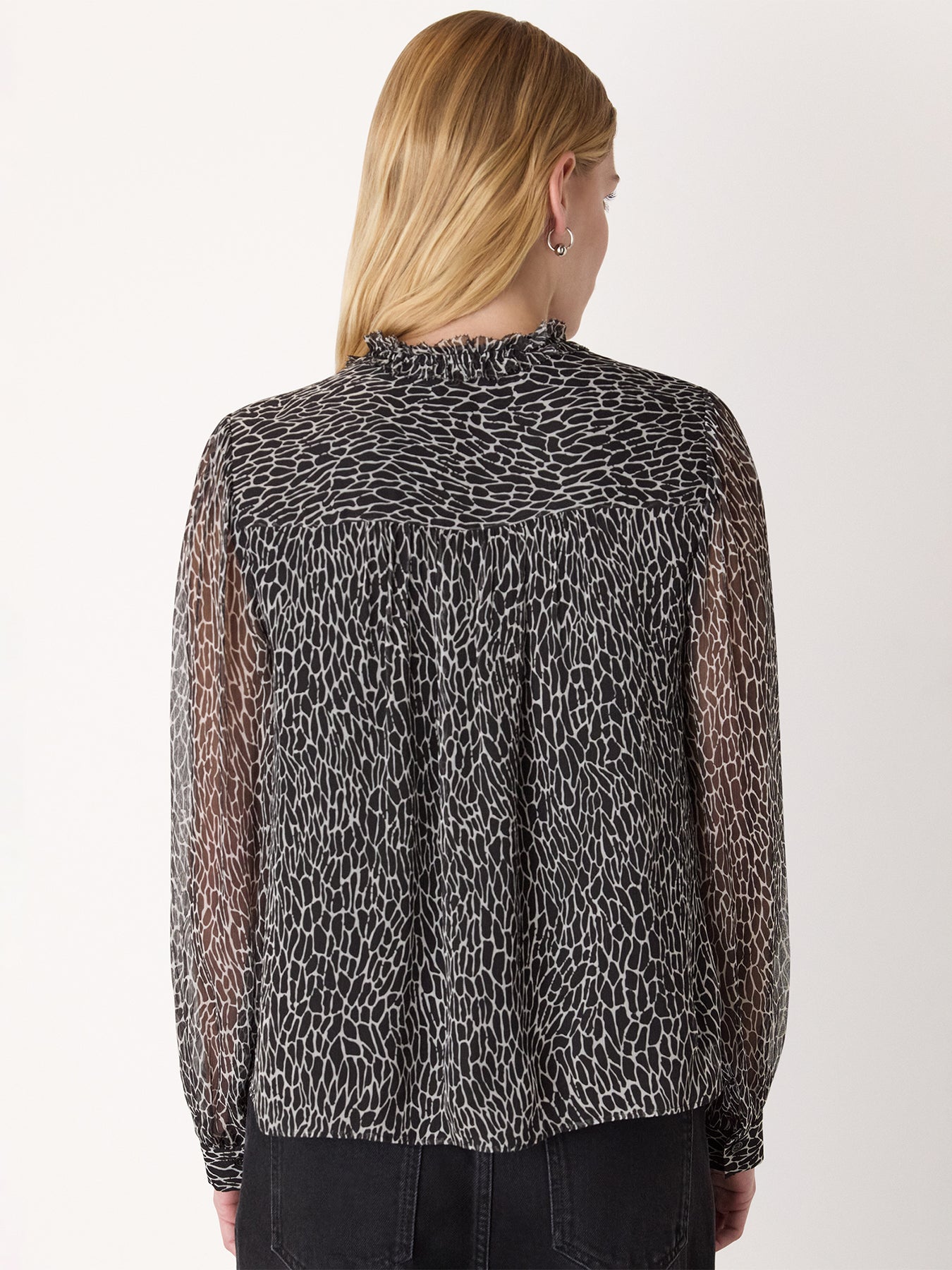 Dragonfly Print Blouse Black