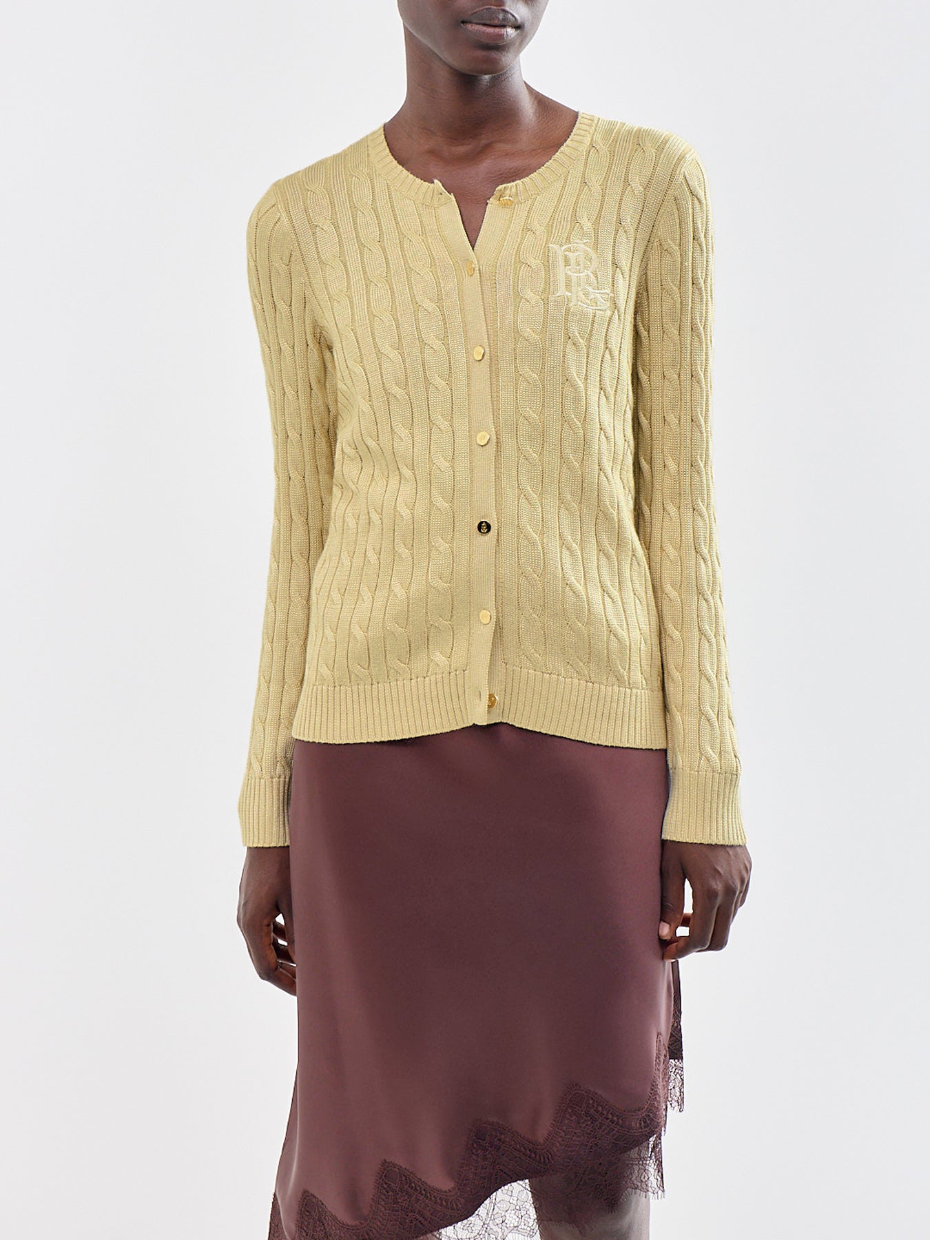Ralhan Crew Neck Cardigan Beige