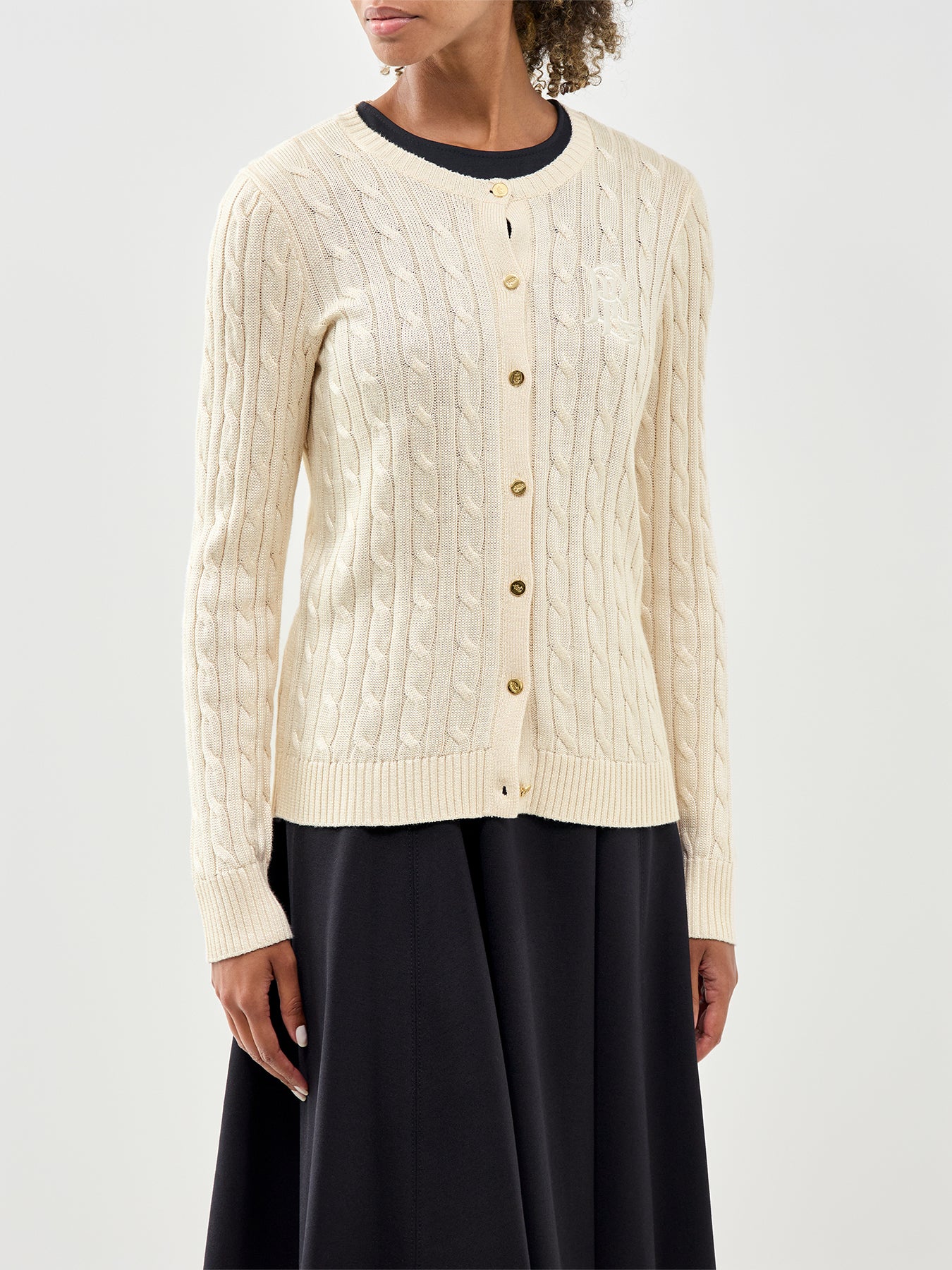 Ralhan Crew Neck Cardigan Cream