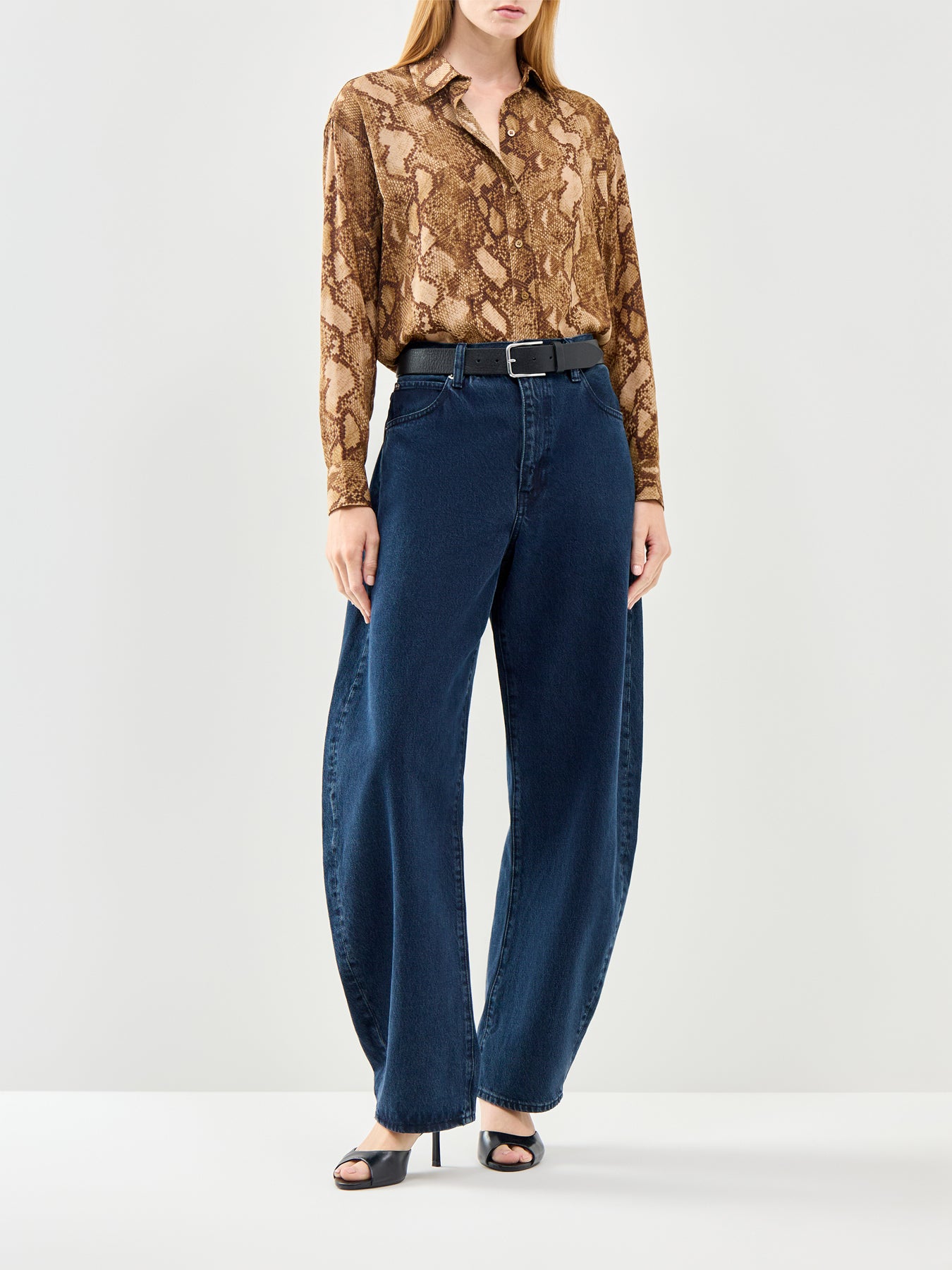 Snake Print Long Sleeve Shirt Multi