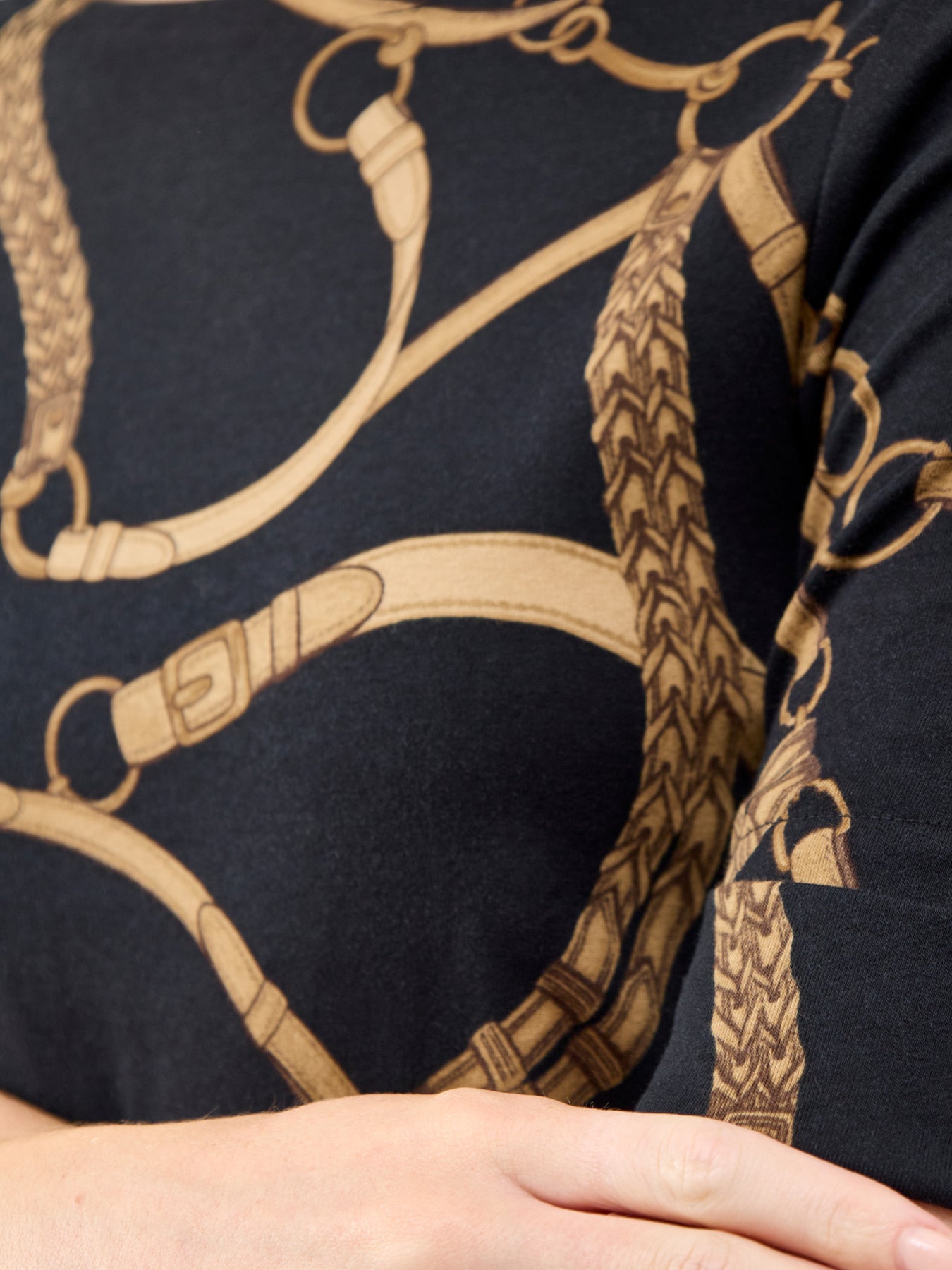 Judy Elbow Sleeve Chain Link Print T-Shirt Multi
