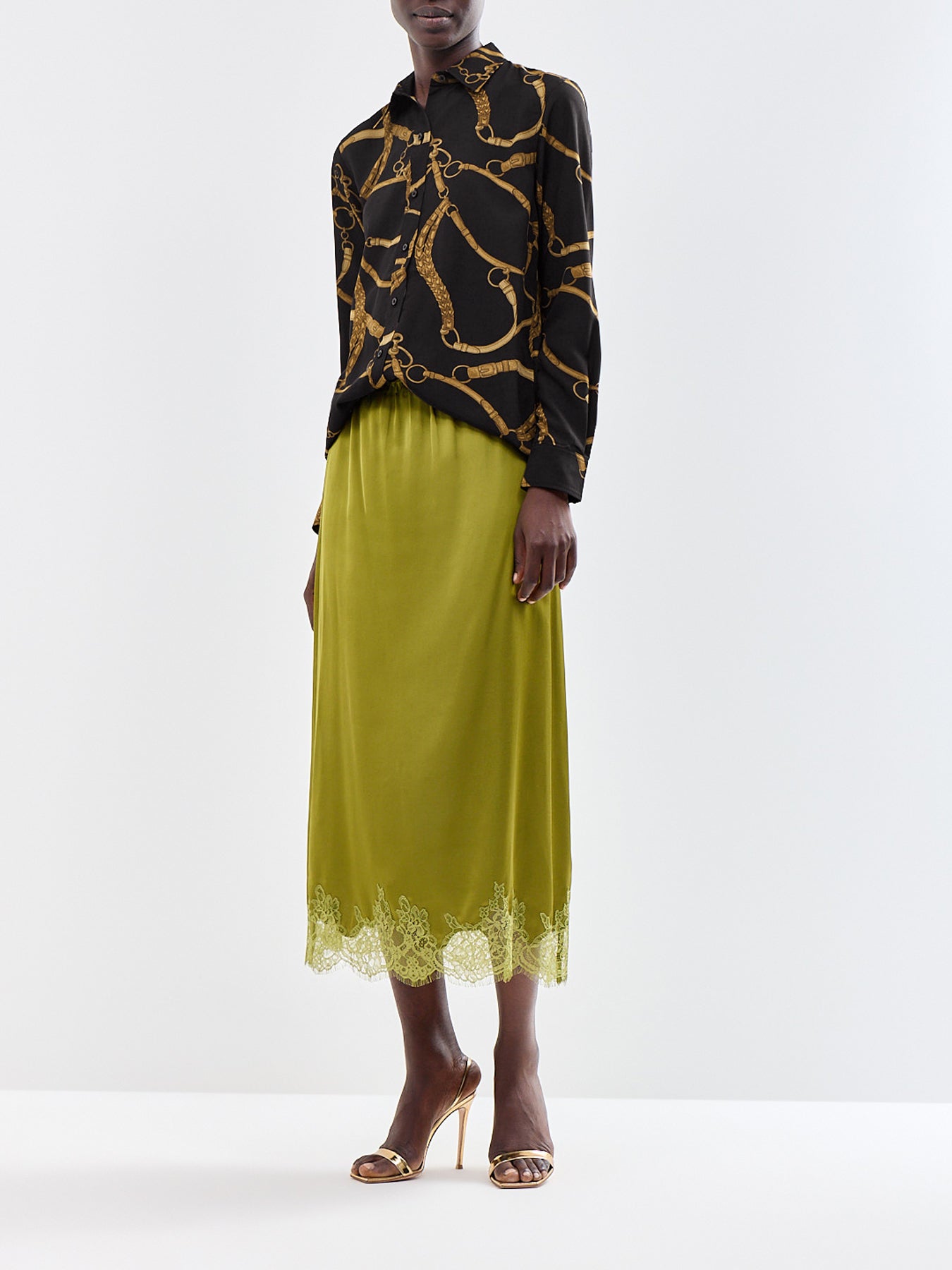 Chain Link Print Long Sleeve Shirt Multi