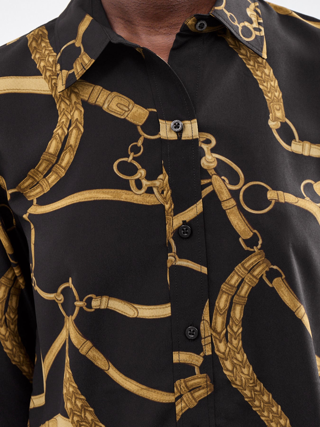 Chain Link Print Long Sleeve Shirt Multi