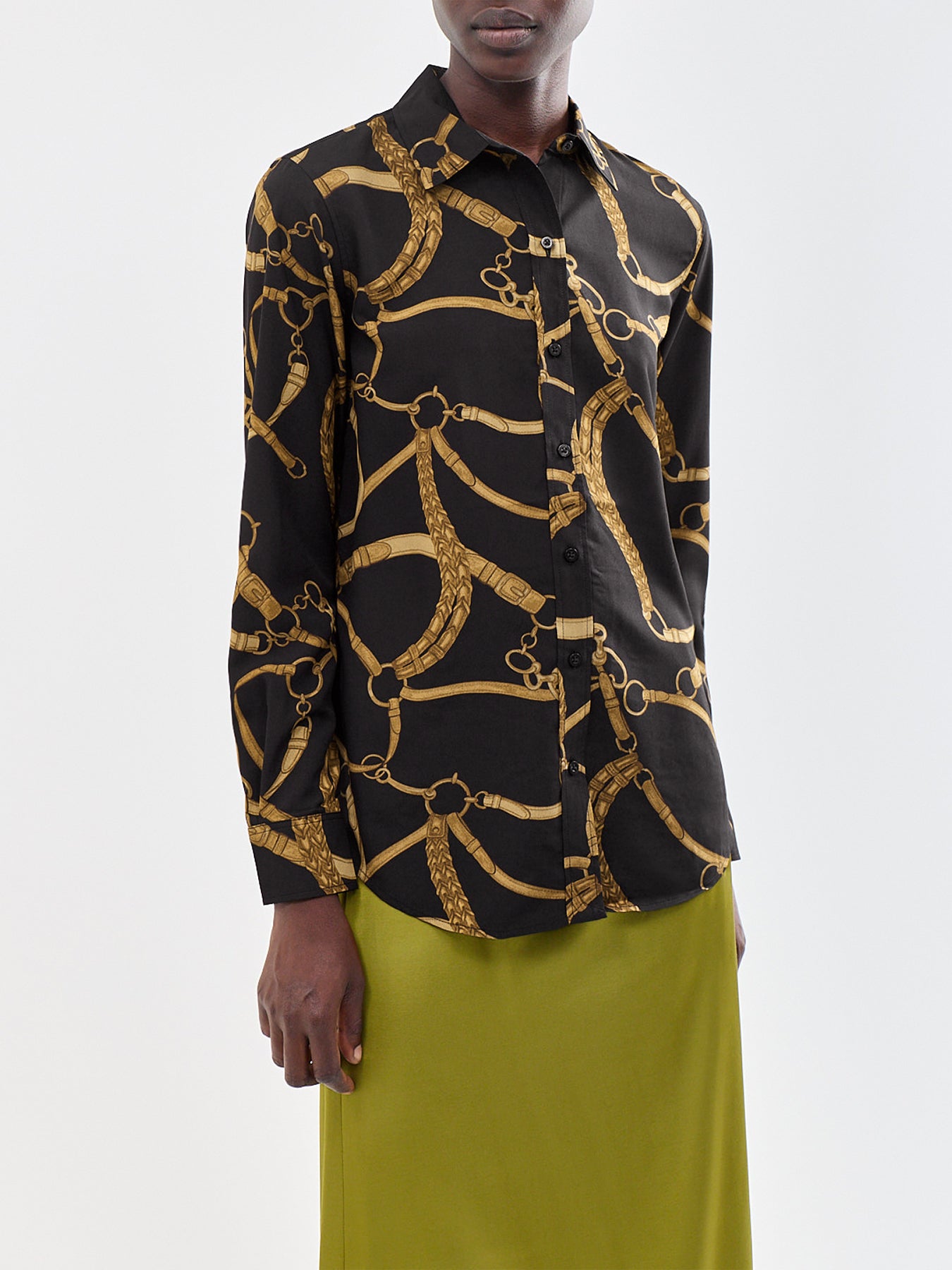 Chain Link Print Long Sleeve Shirt Multi