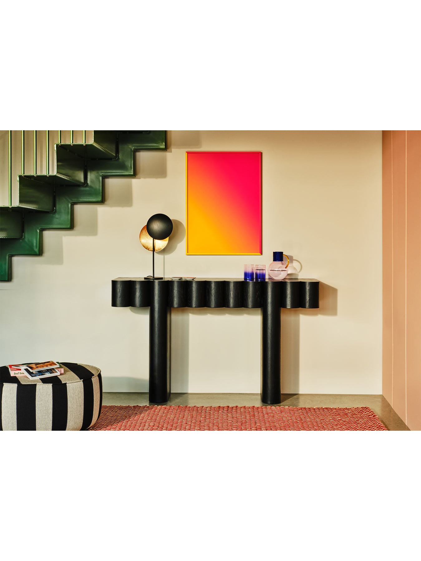 Roy Black Veneer Console Table