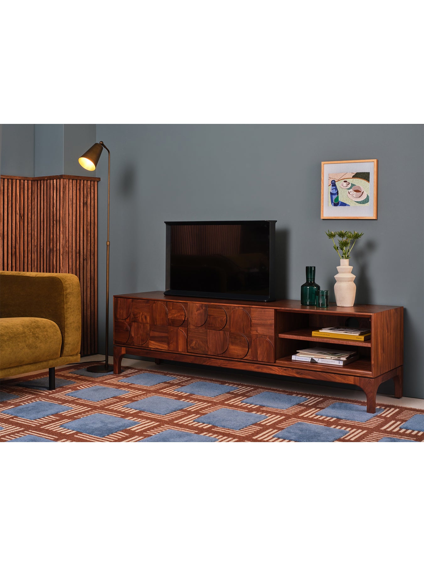 Zarina Walnut Media Unit