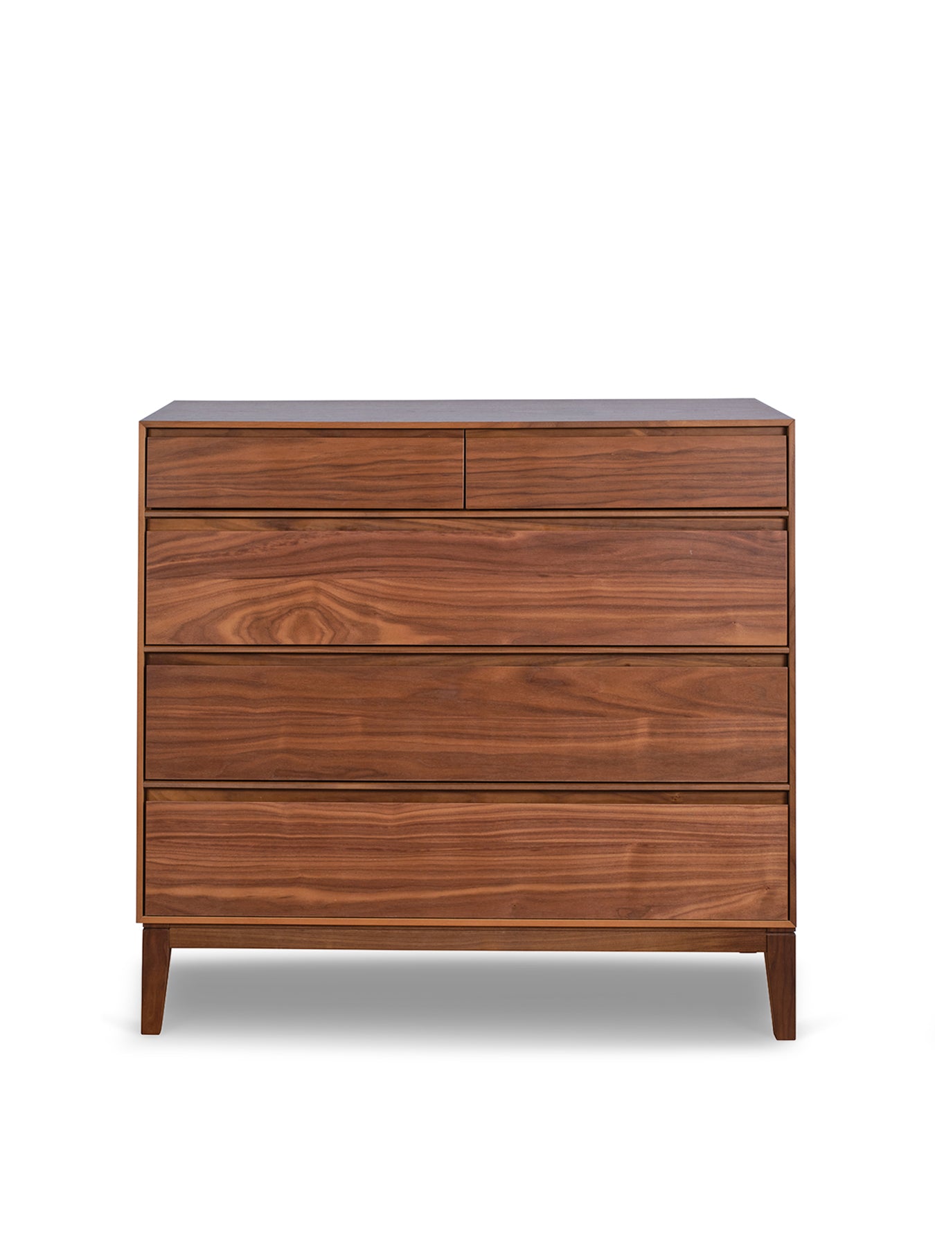 Lars Walnut 5 Drawer Chest