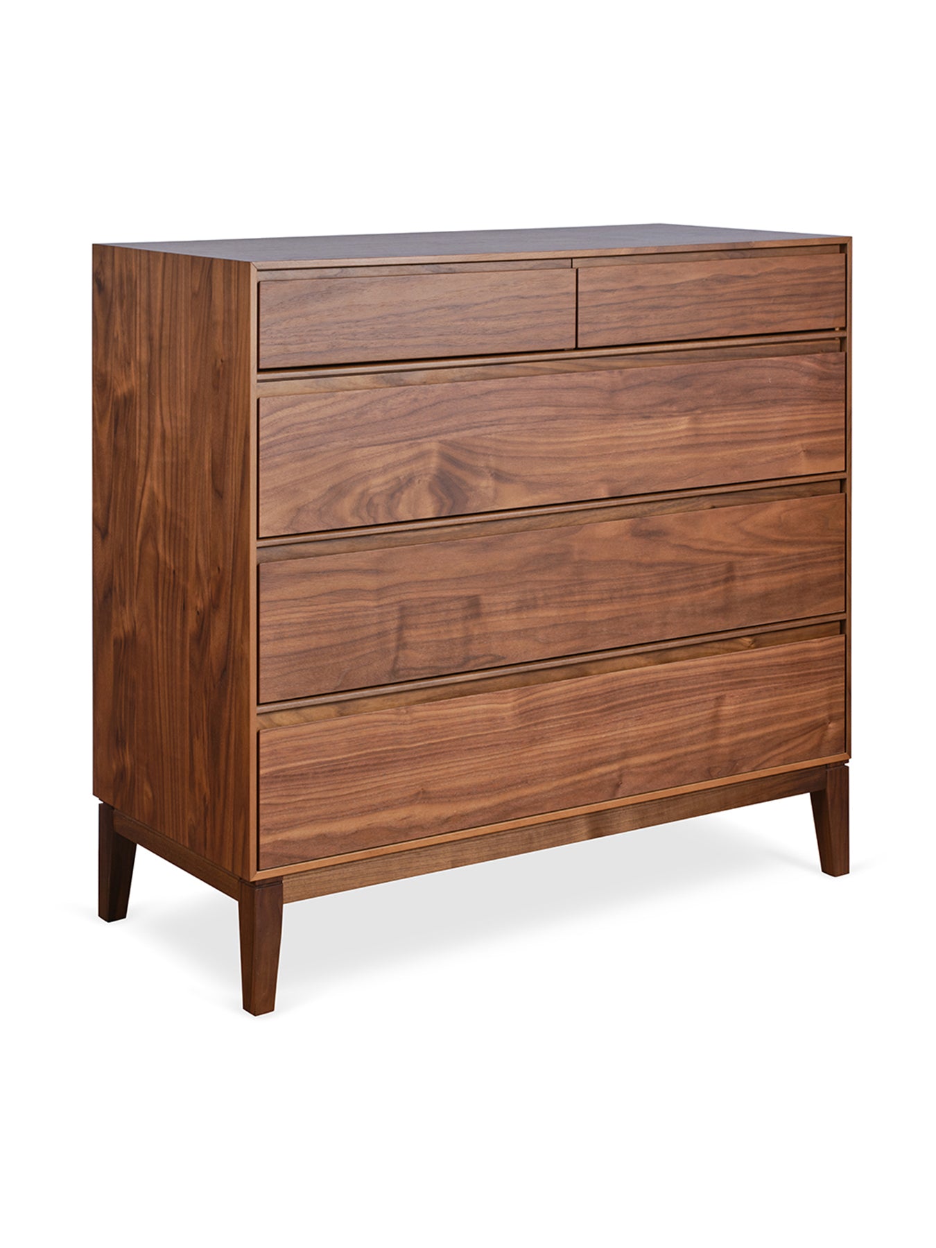 Lars Walnut 5 Drawer Chest