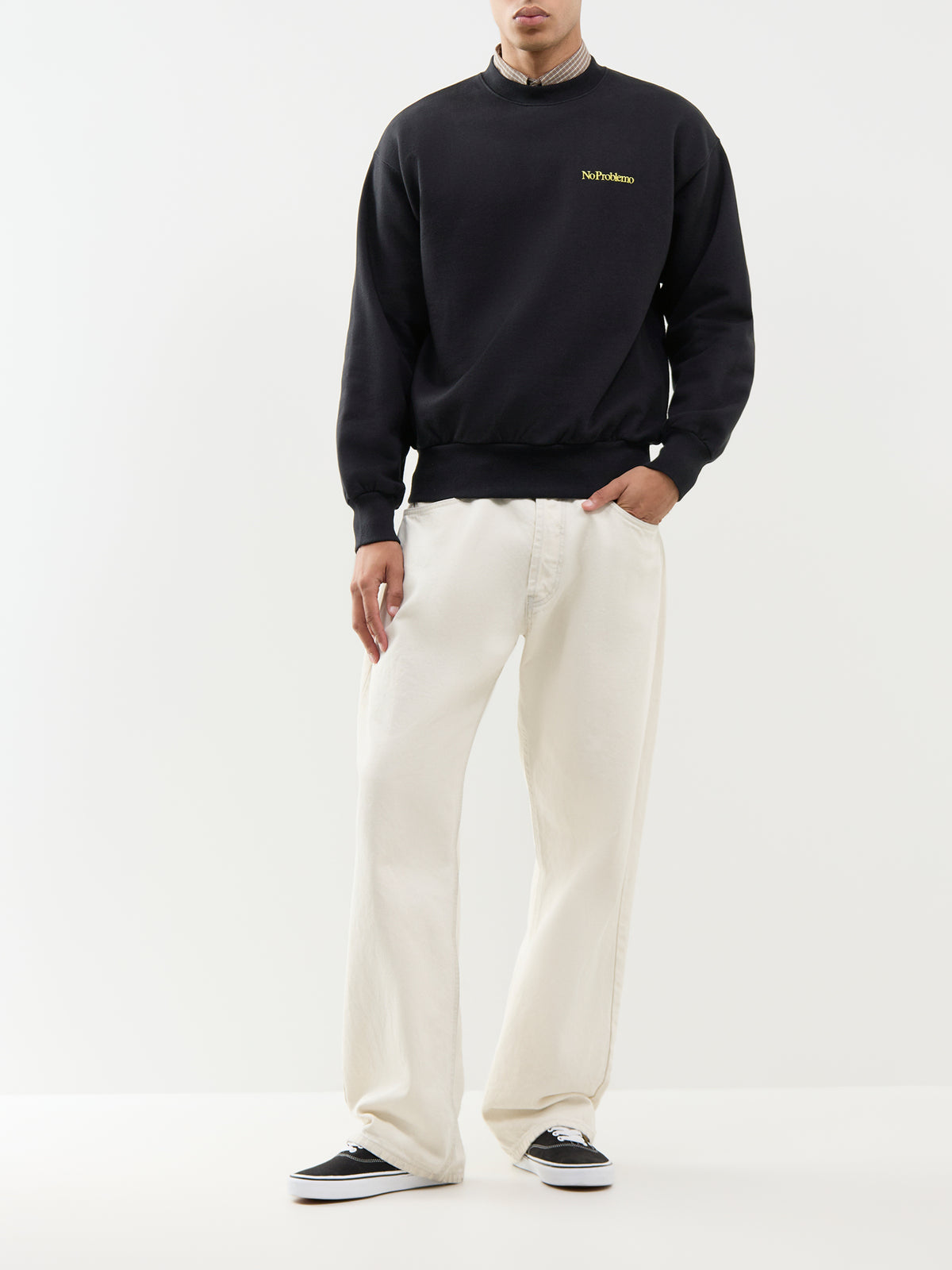 Mini Problemo Embroidered Cotton Sweatshirt - Black