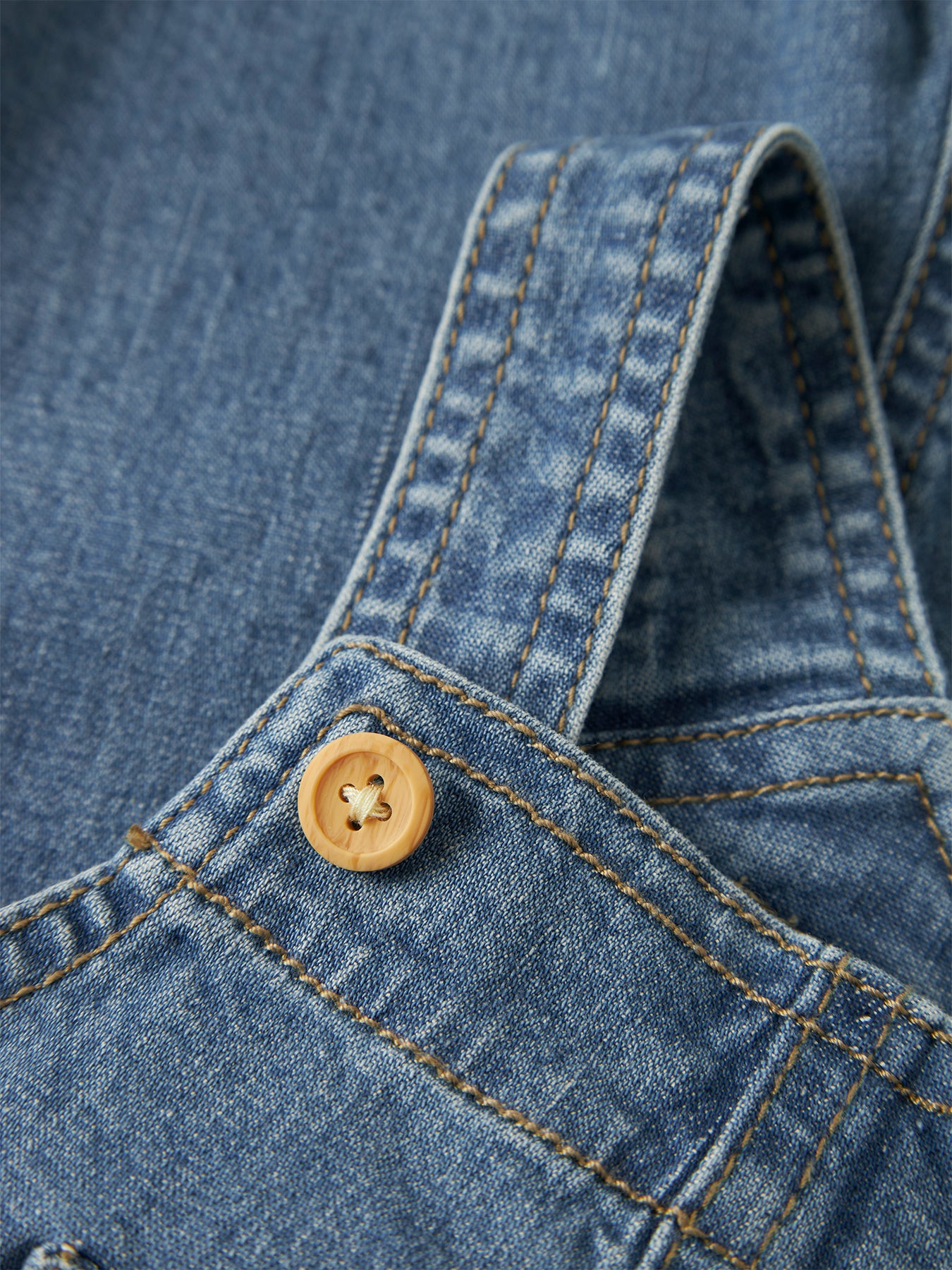 Baby Denim Short Dungarees Blue