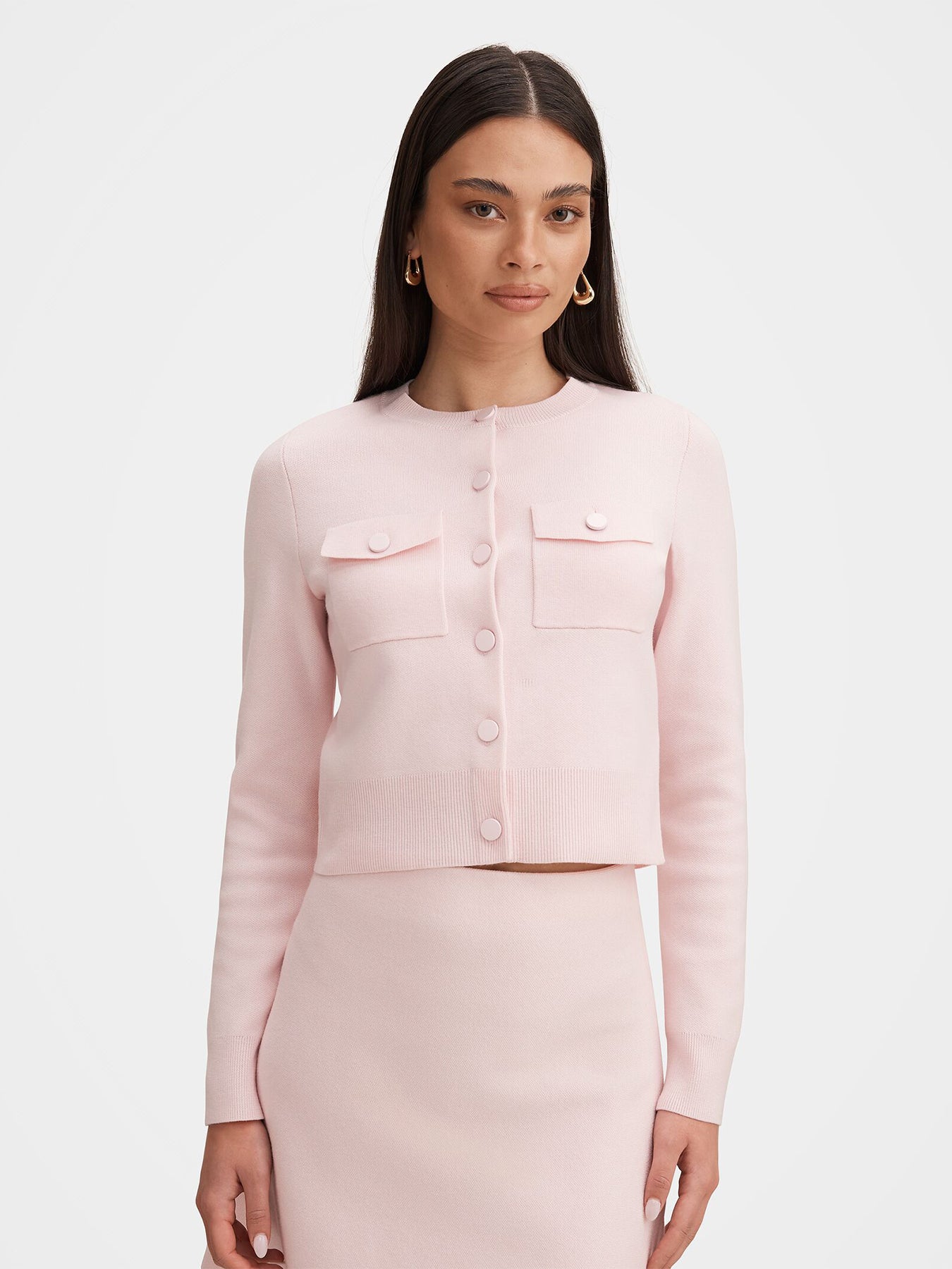 Aria Pocket Detail Cardigan Pink