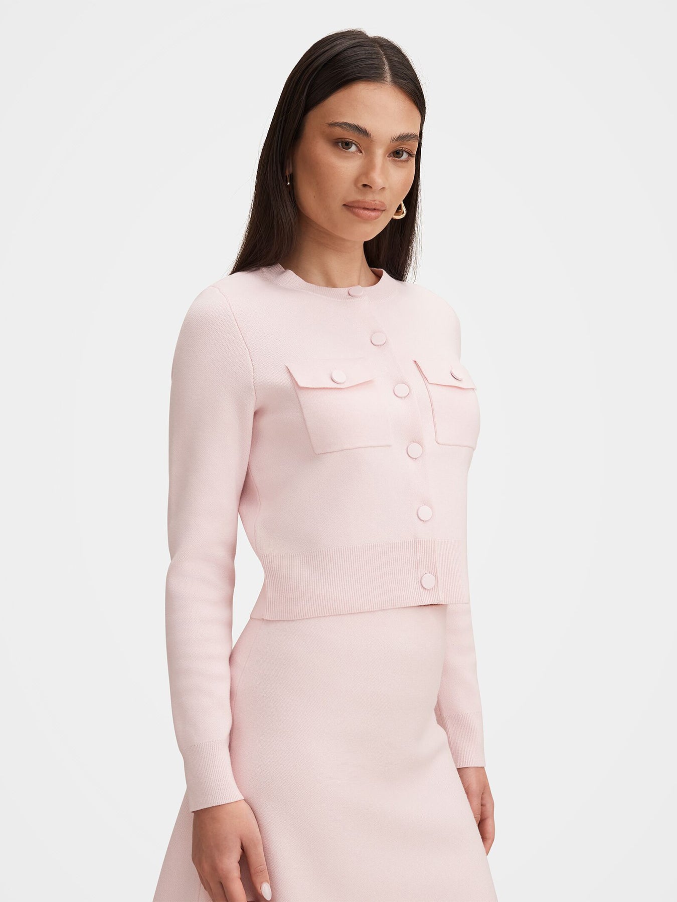 Aria Pocket Detail Cardigan Pink