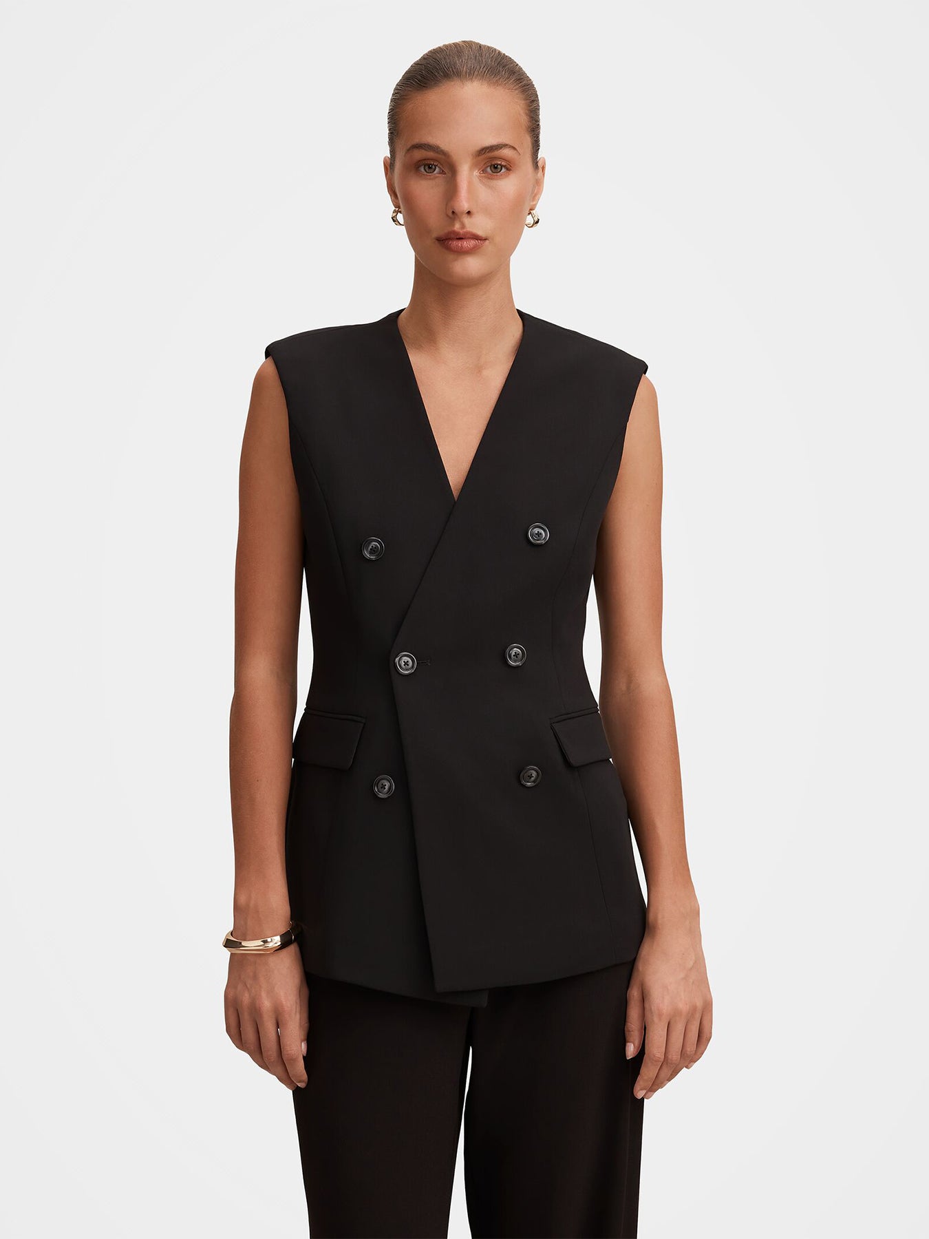 Myra Sleeveless Blazer Black