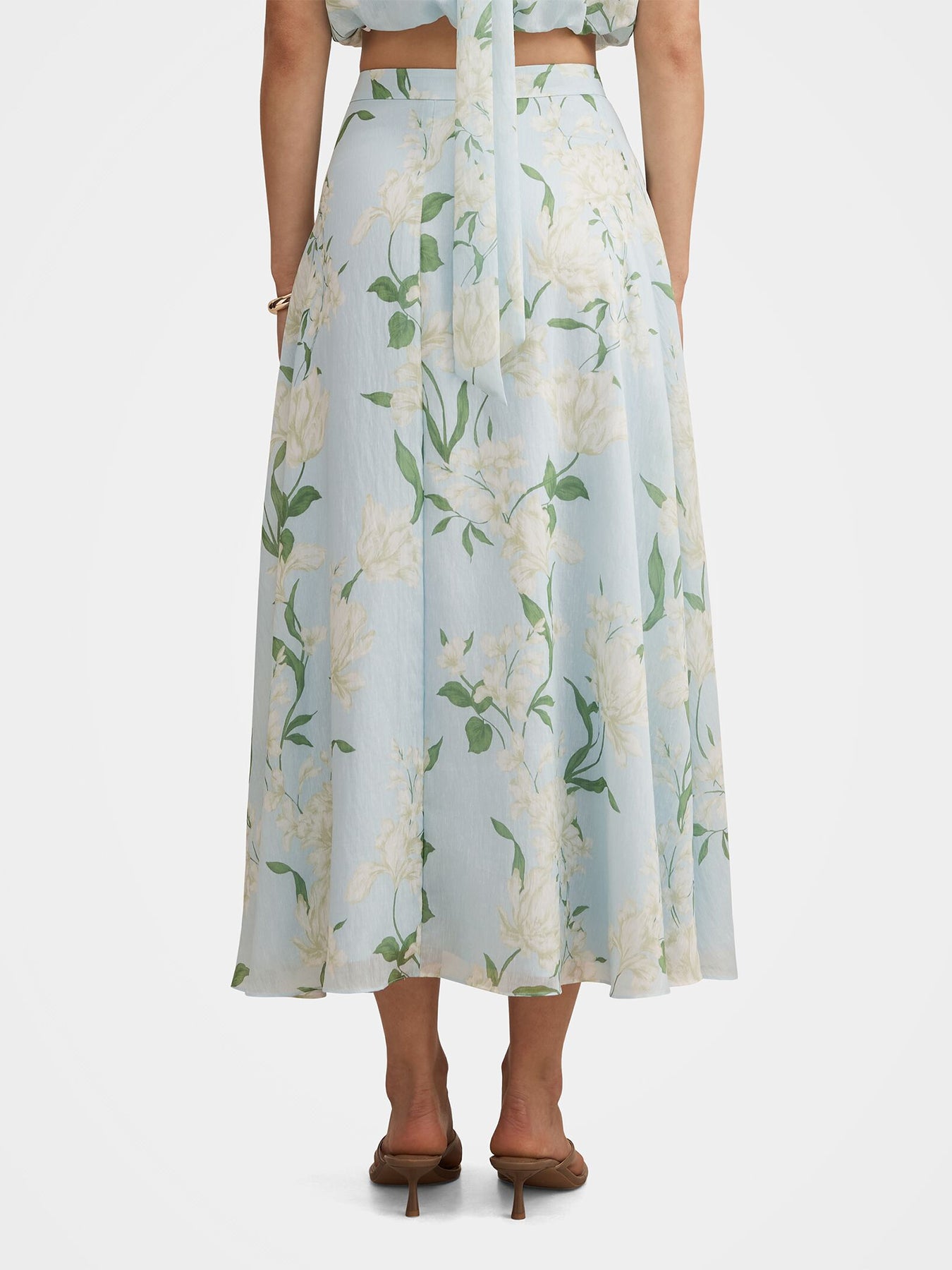 Maisie Circle Midi Skirt Floral Blue
