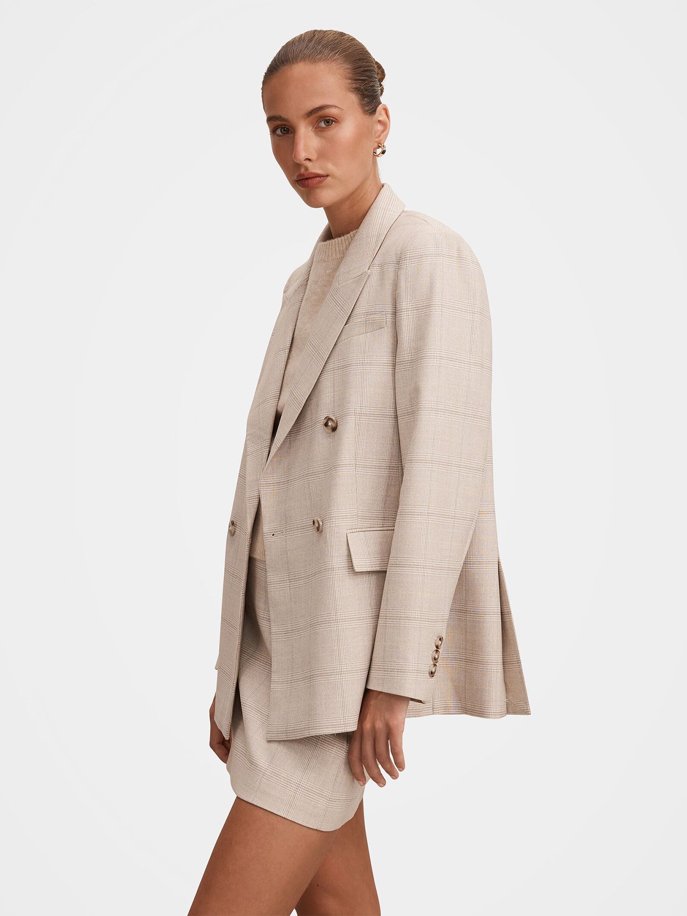 Lottie Double Breasted Blazer Neutral