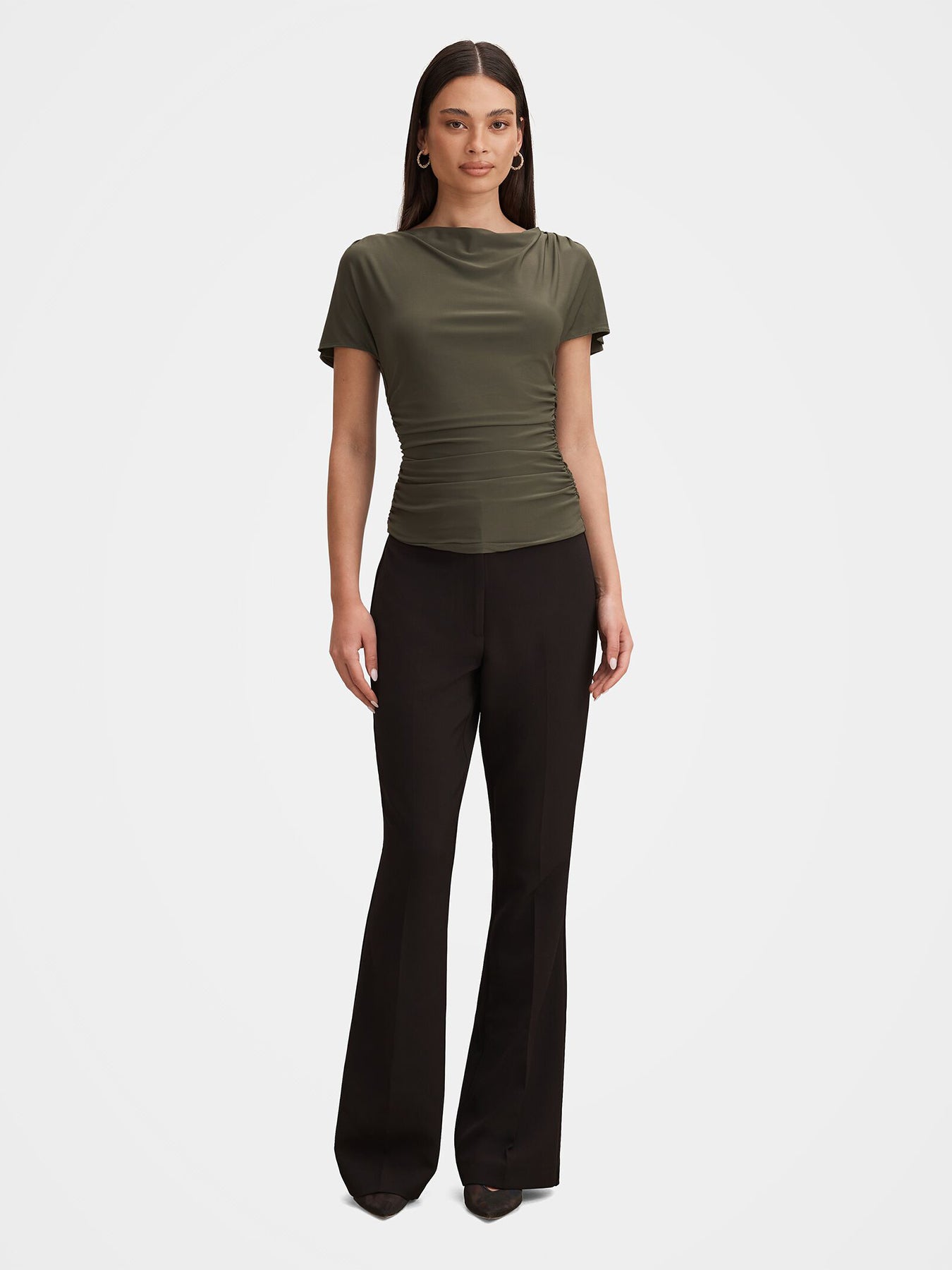 Stormi Spliced Shoulder Top Green