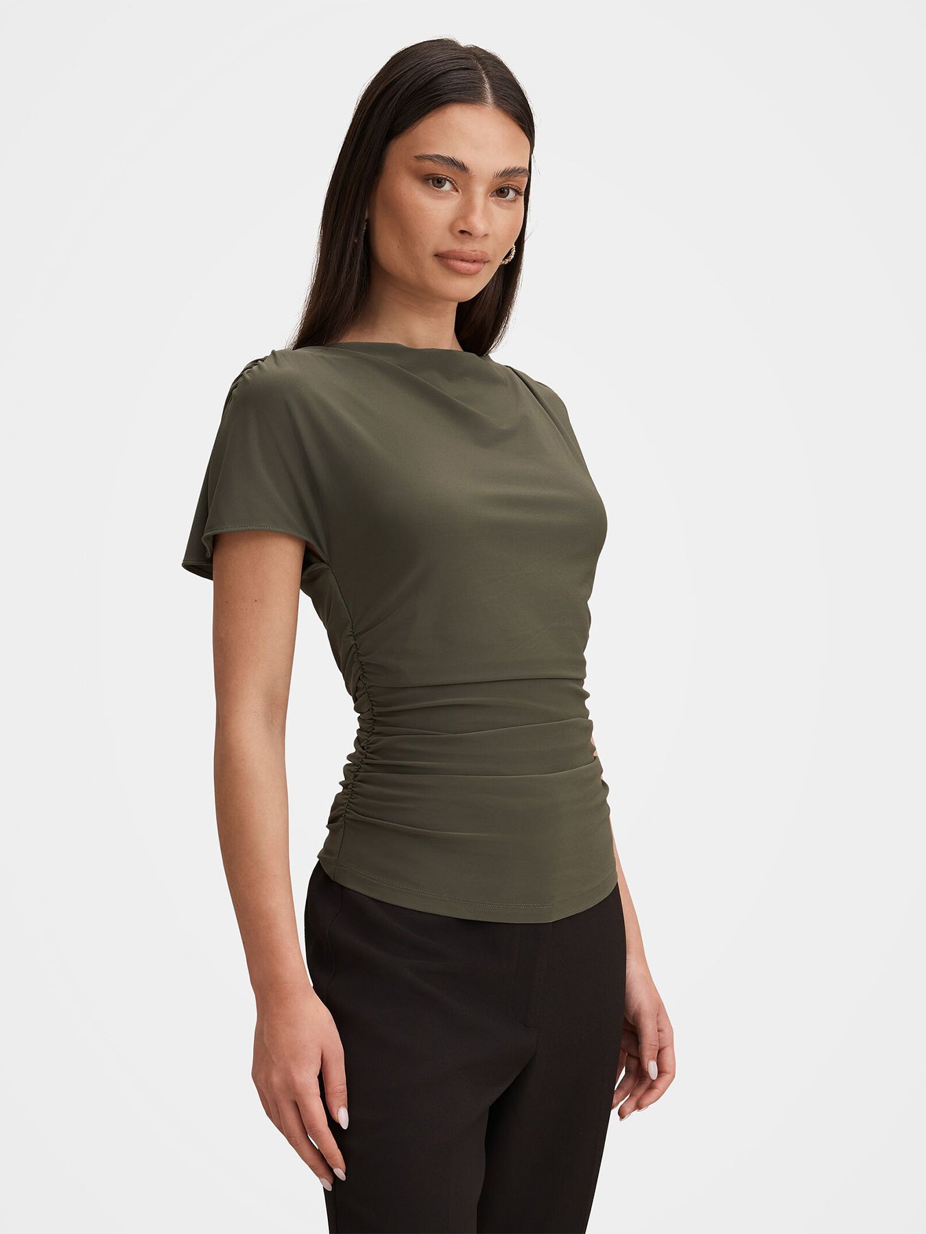 Stormi Spliced Shoulder Top Green
