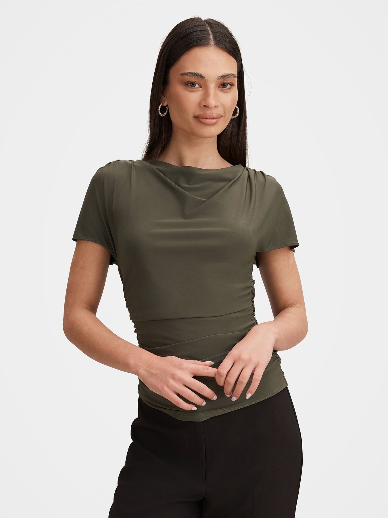 Stormi Spliced Shoulder Top Green