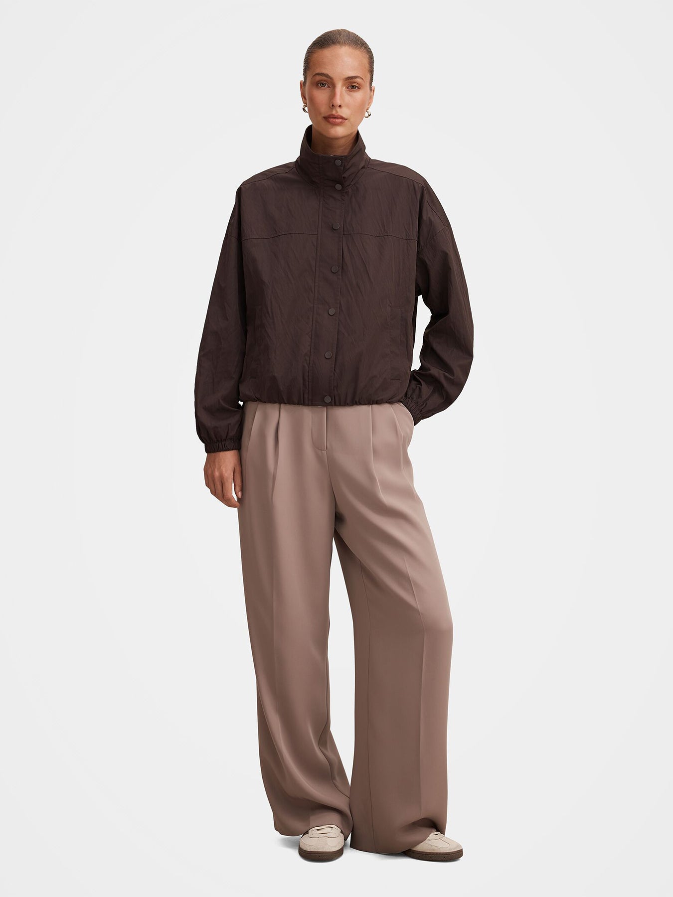 Eliza Windbreaker Jacket Brown