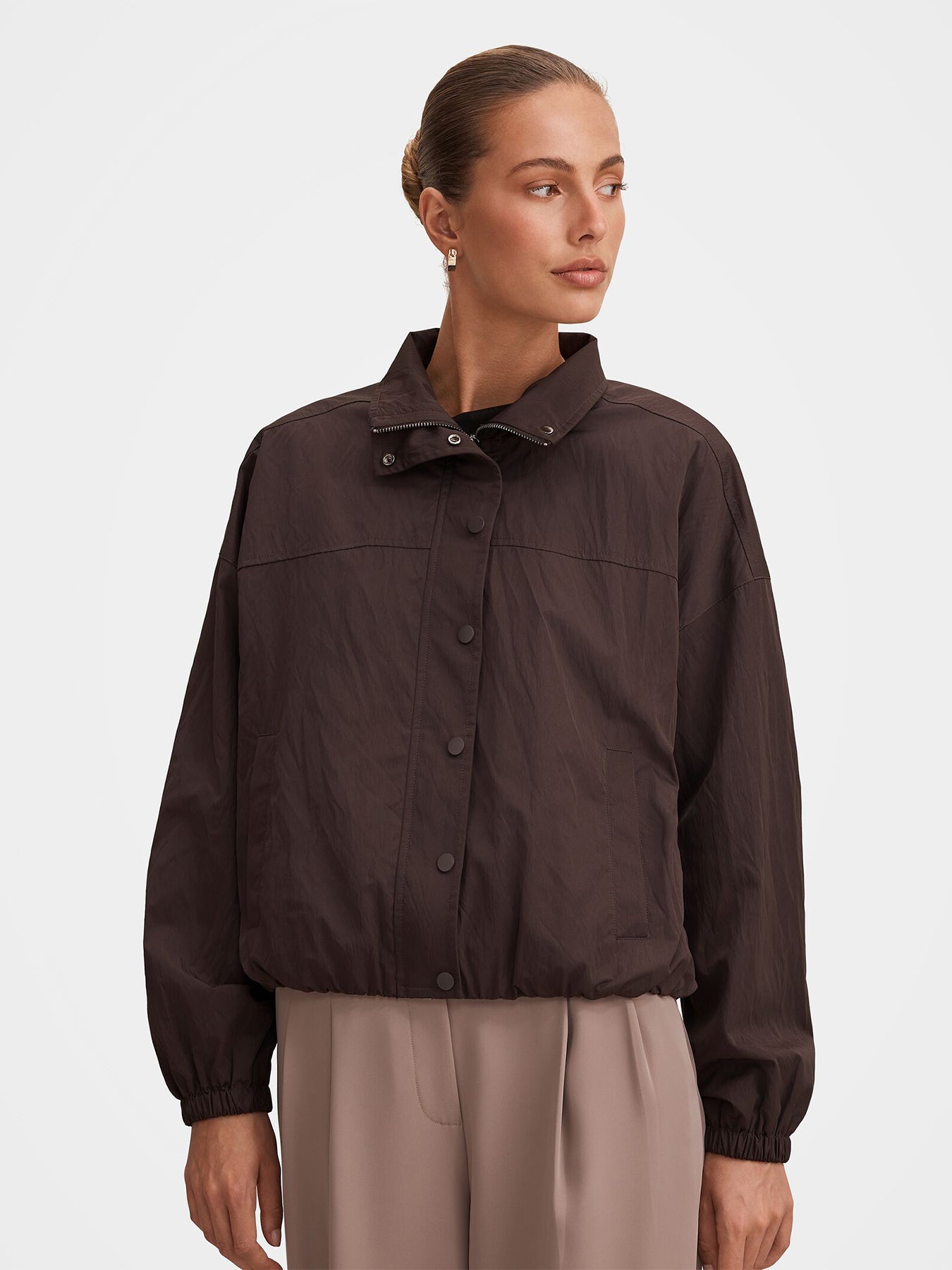 Eliza Windbreaker Jacket Brown