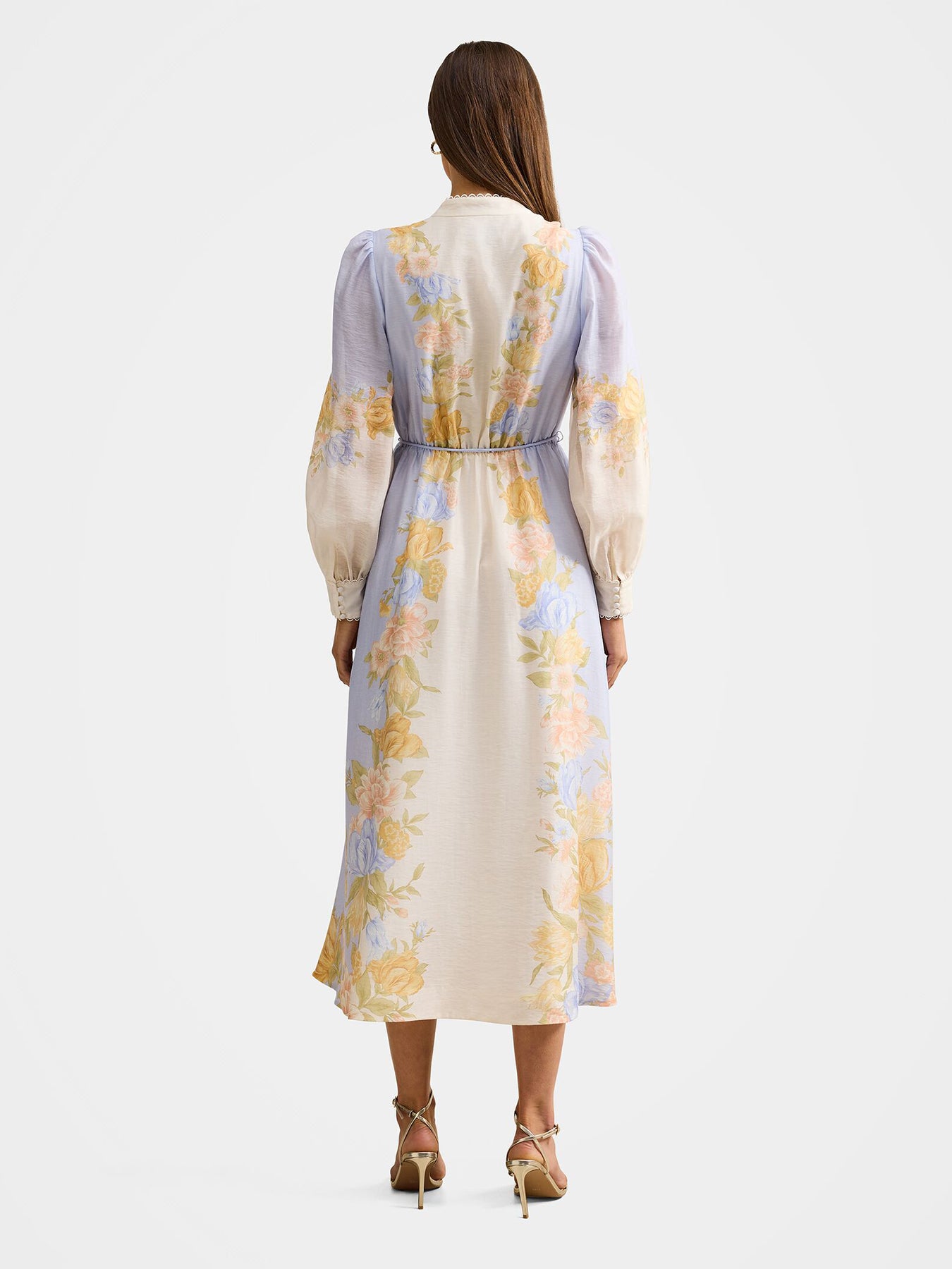 Christina Printed Midi Dress Blue