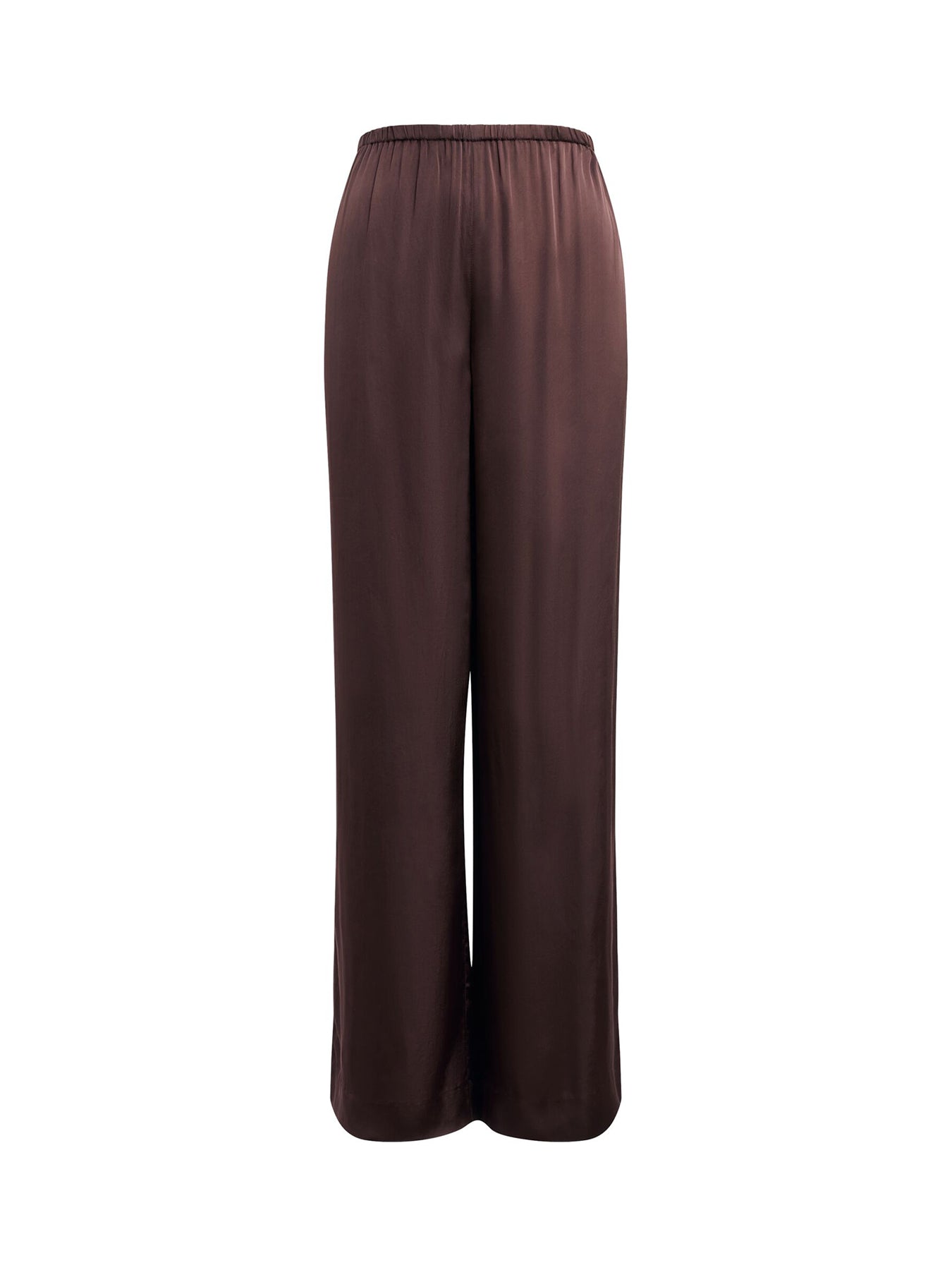 Maude Satin Wide Leg Pants Brown