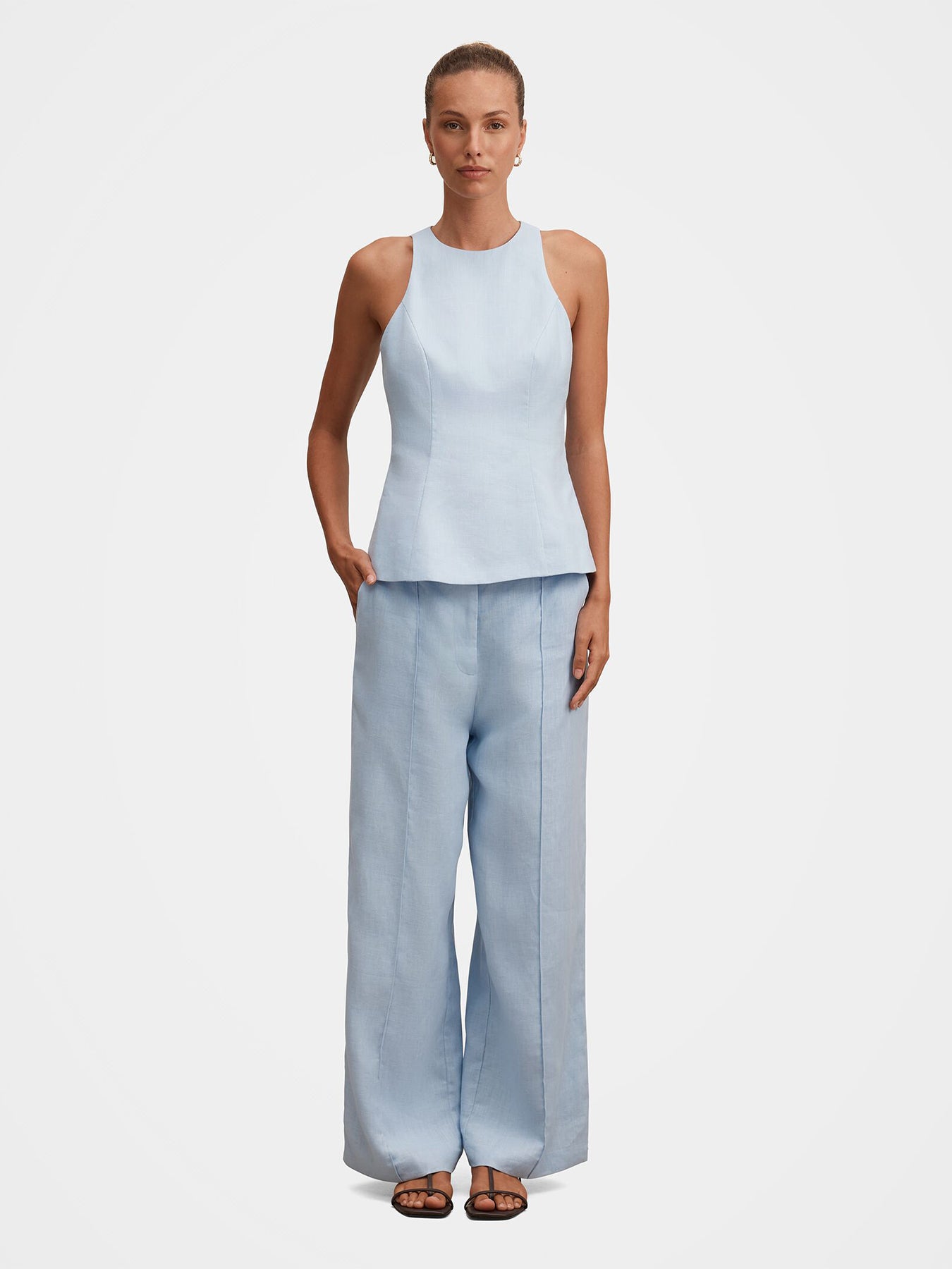 Posey Wide Leg Trousers Blue
