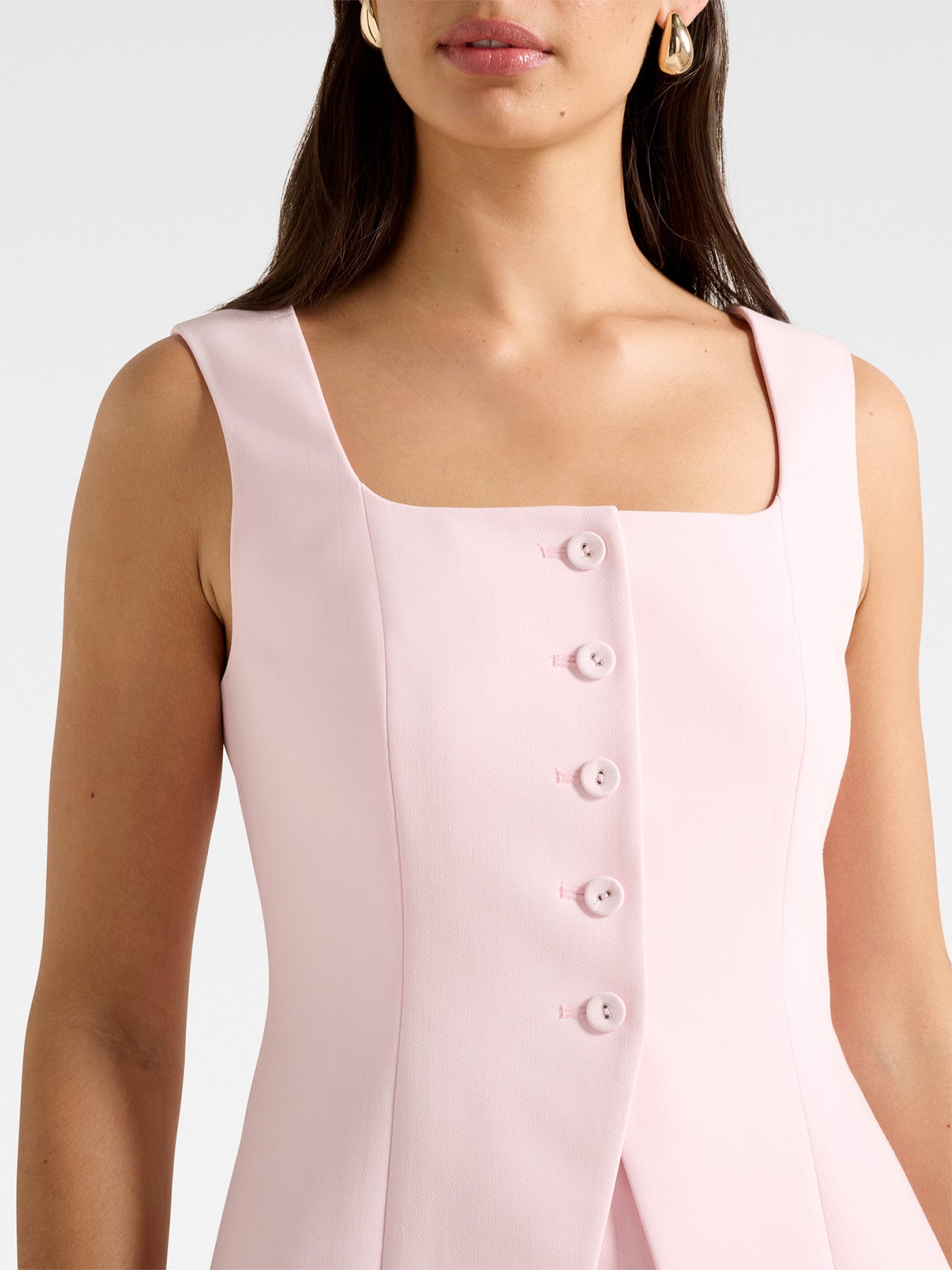 Haisley Square Neck Waistcoat Pink