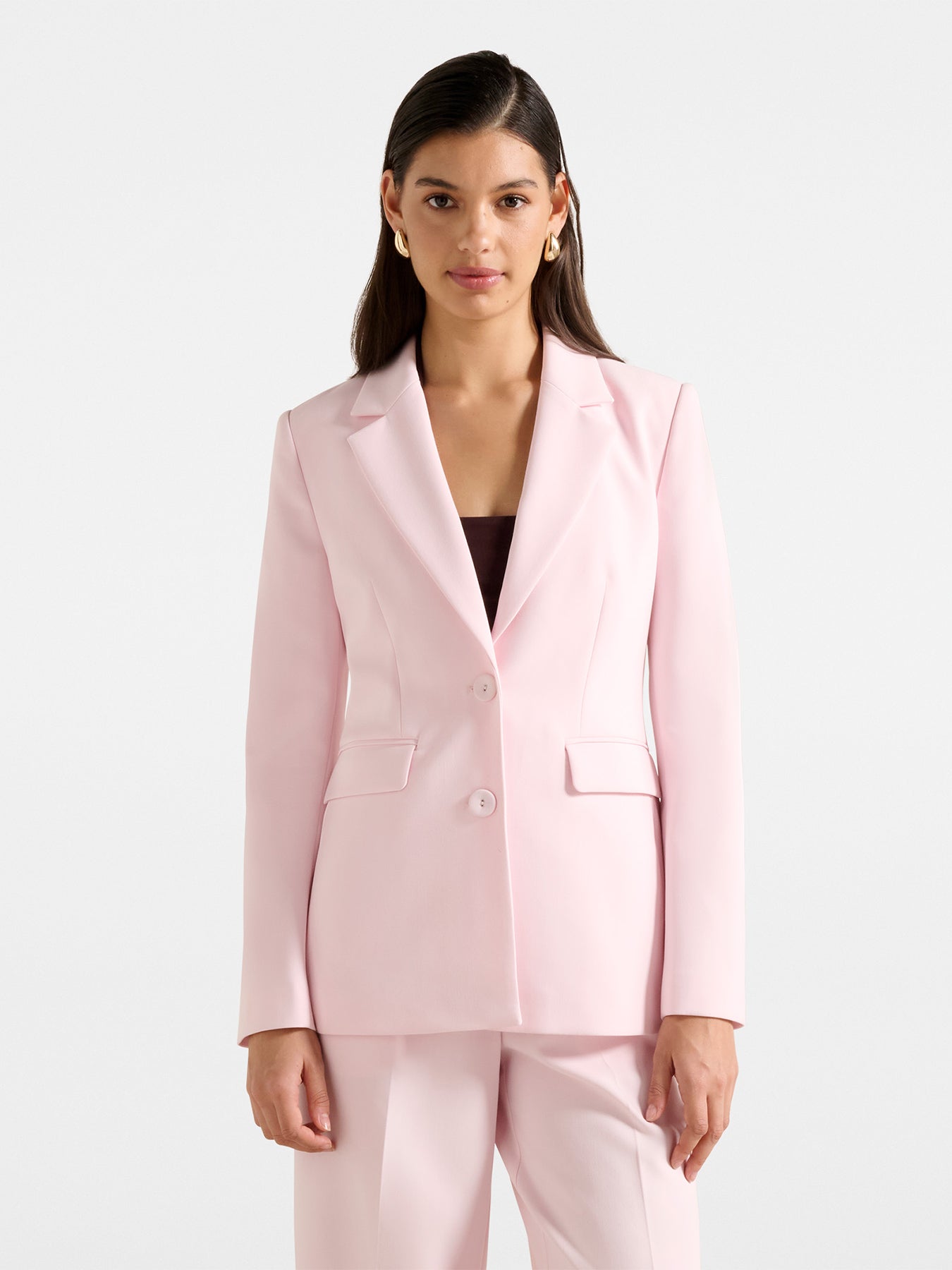 Haisley Nipped Waist Blazer Pink