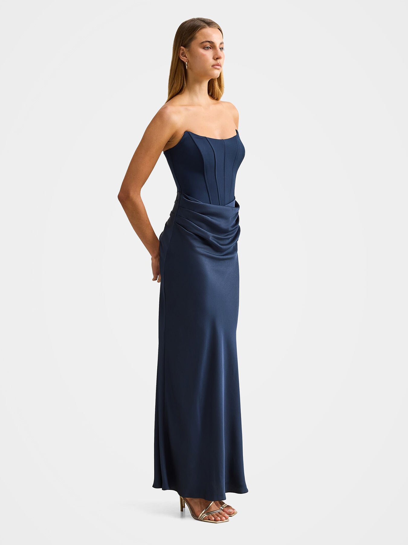Isra Strapless Maxi Dress Blue