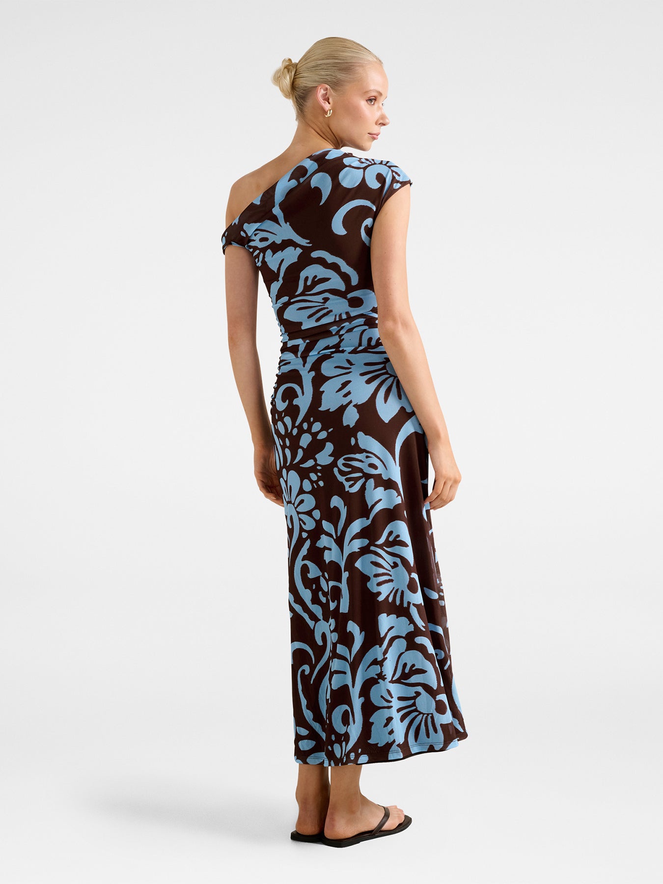 Paris Draped Mesh Midi Dress Multi