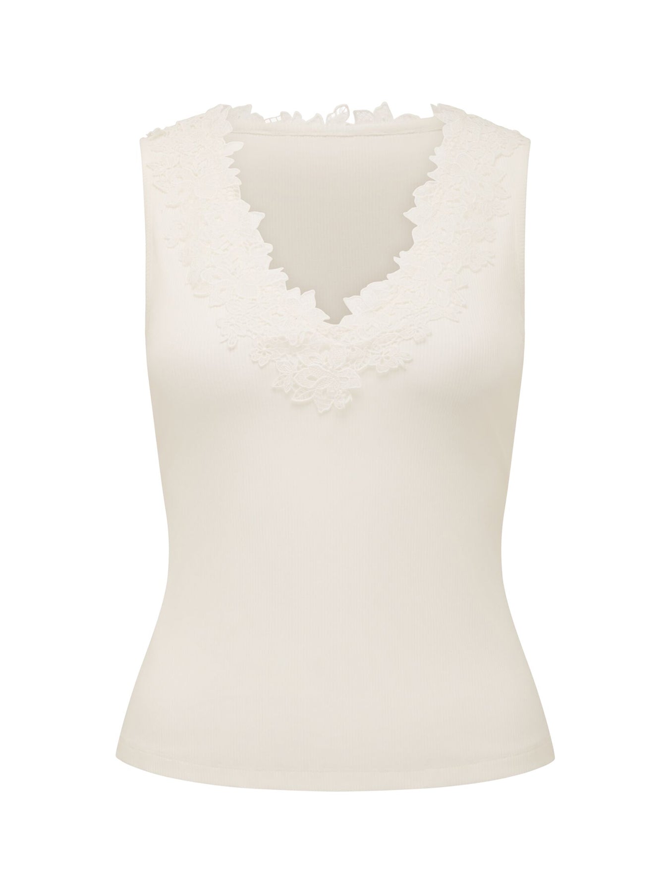 Sylvie Lace Trim Tank Top White