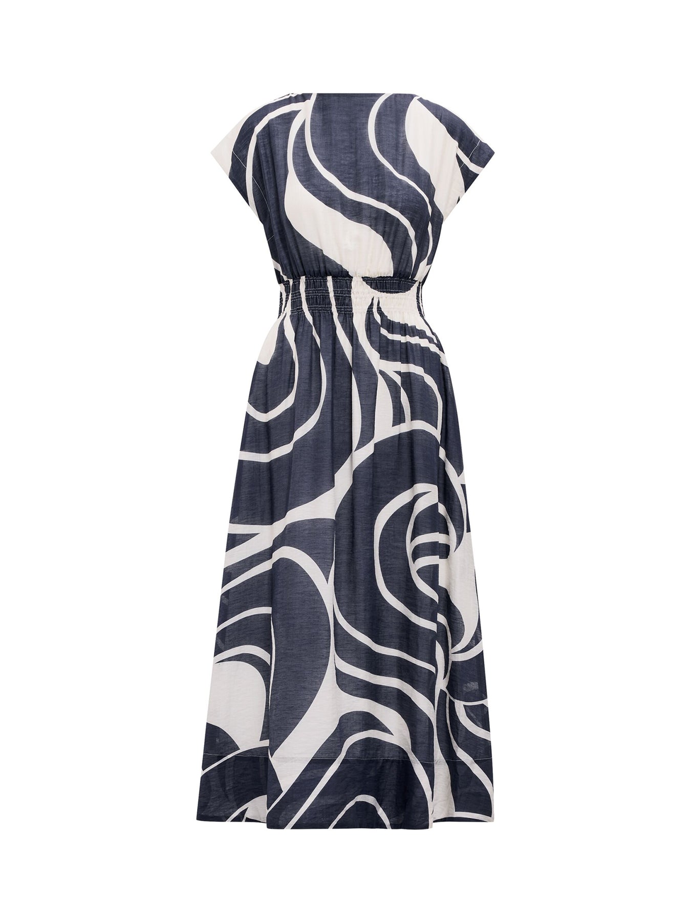 Callie Elastic Waist Midi Dress Blue