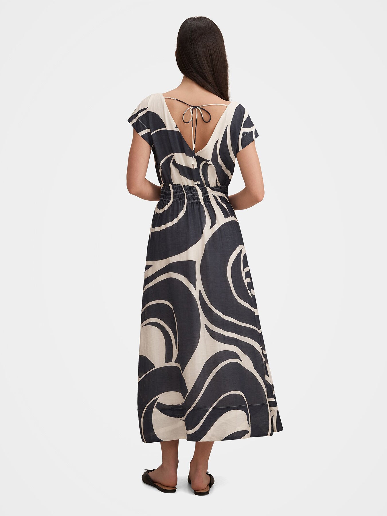 Callie Elastic Waist Midi Dress Blue