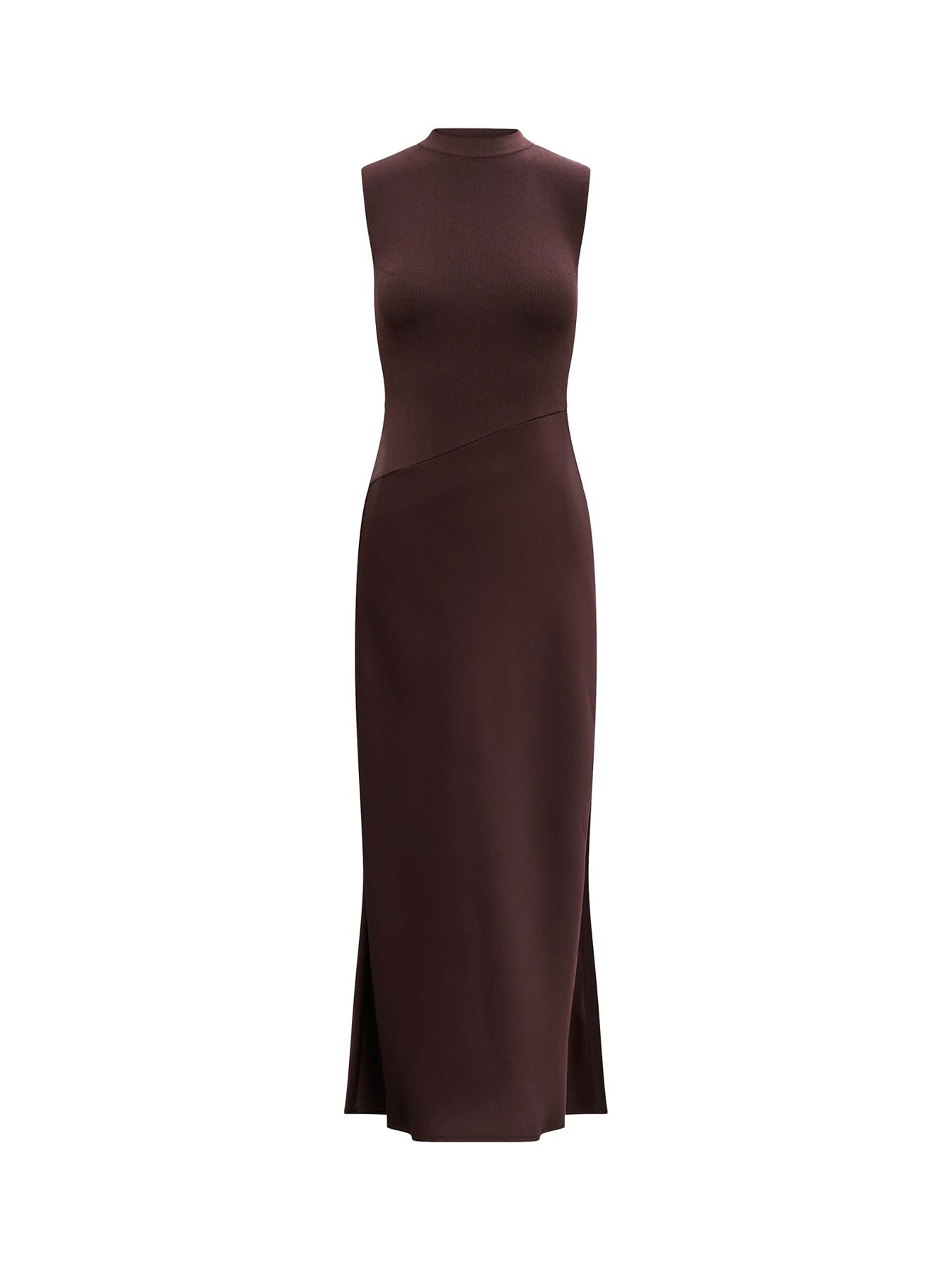 Jayden Satin Midi Dress Brown