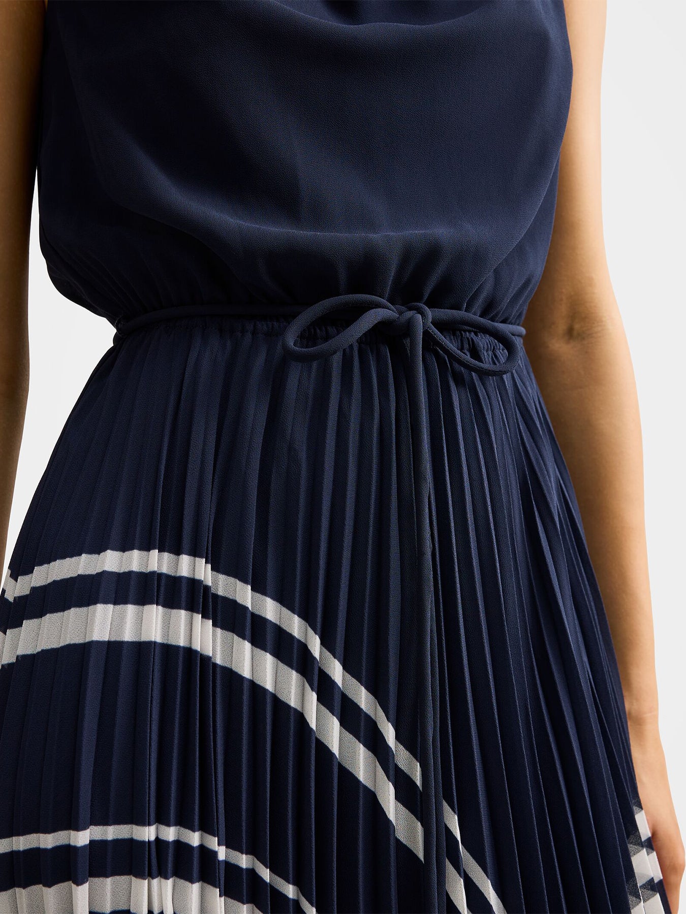 Addie Pleated Midi Dress Blue