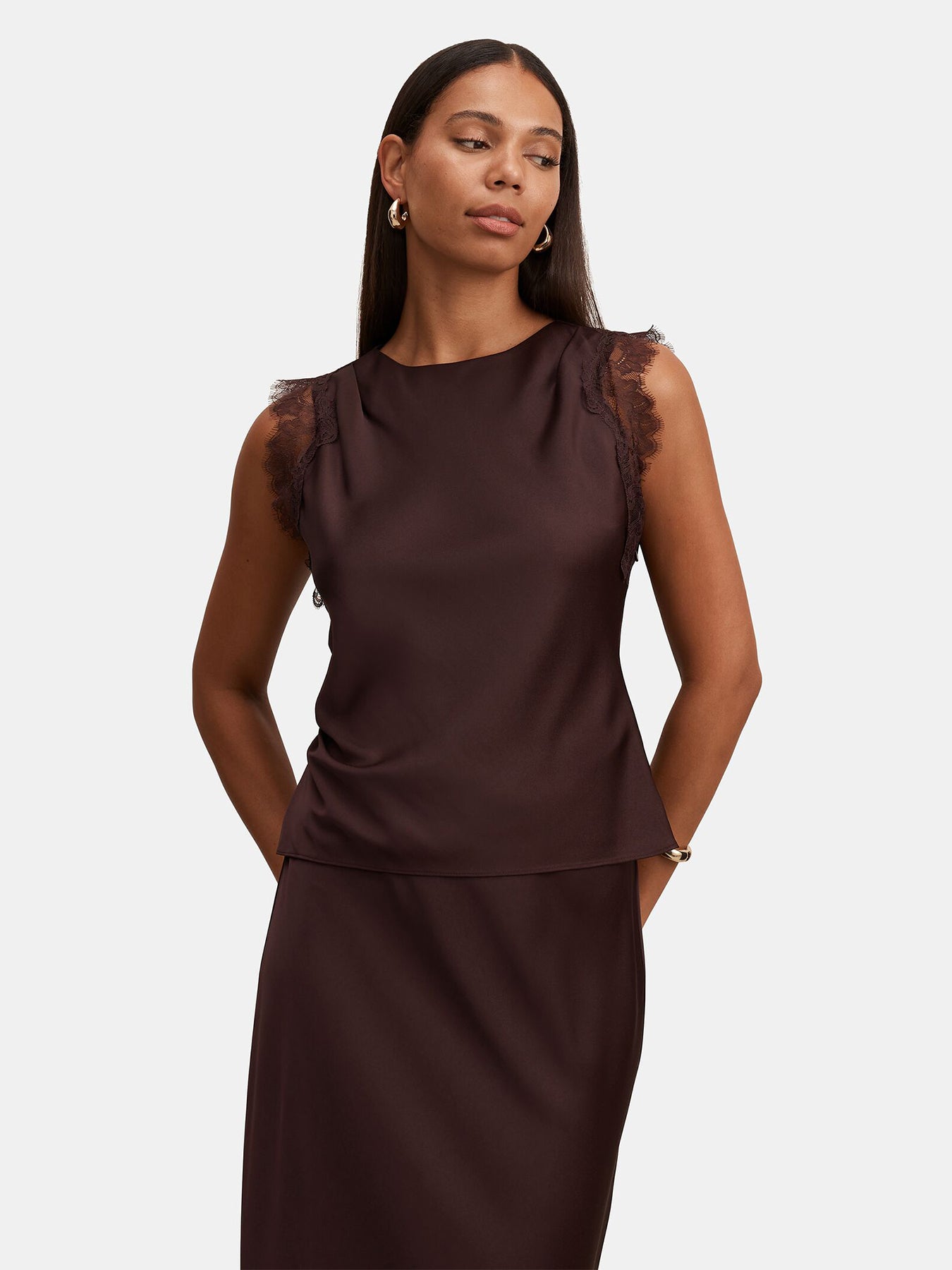 Enola Lace Top Brown
