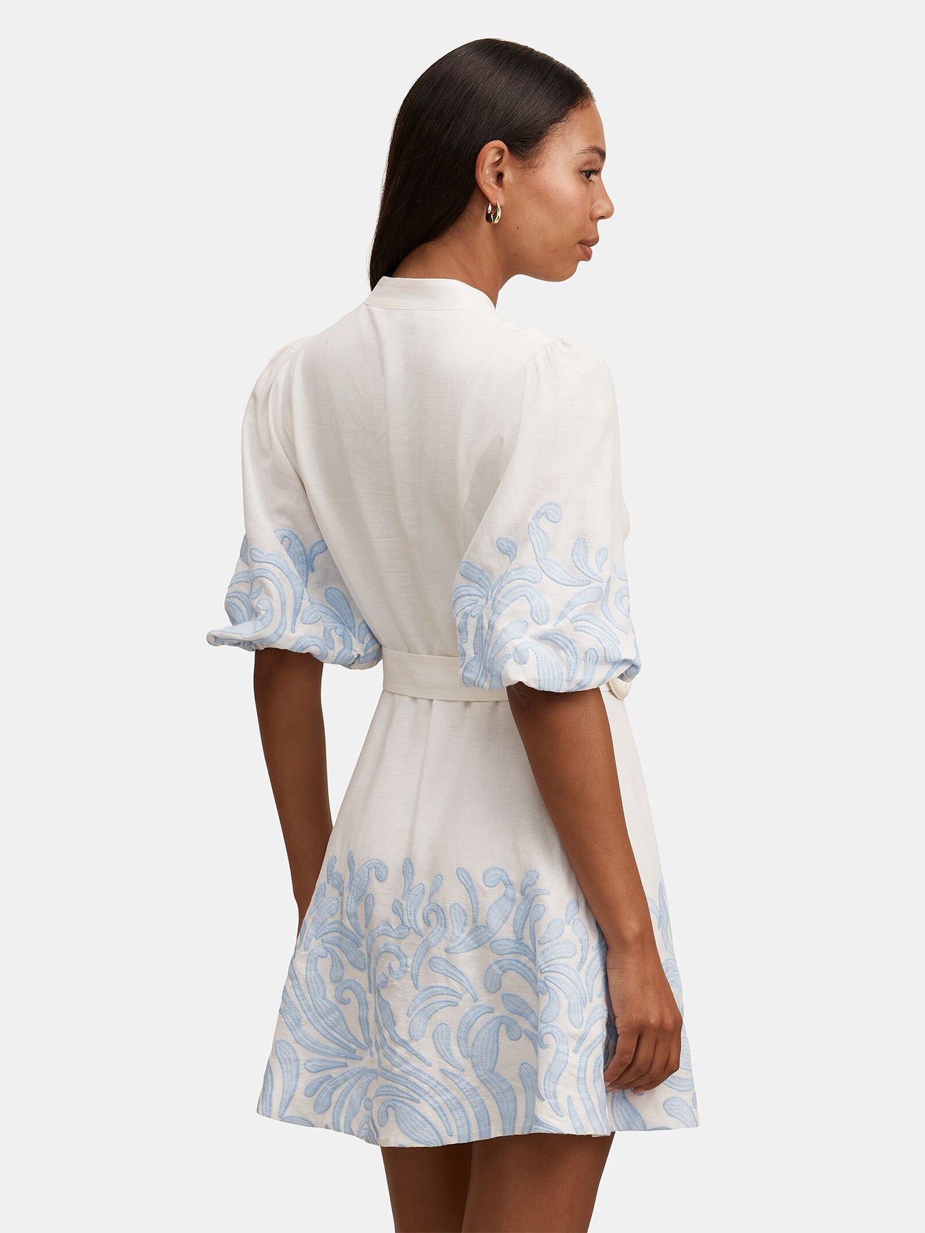 Eva Embroidered Mini Dress White