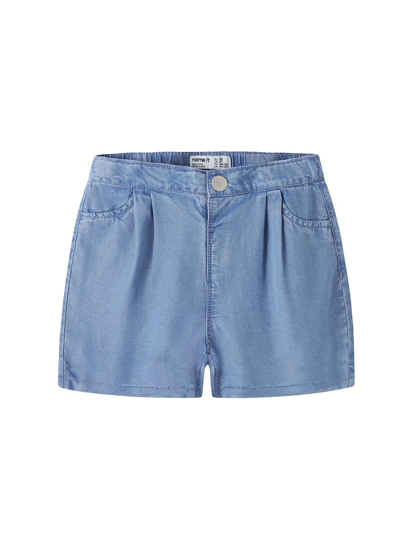 Kids' Bella Denim Pleat Shorts Blue