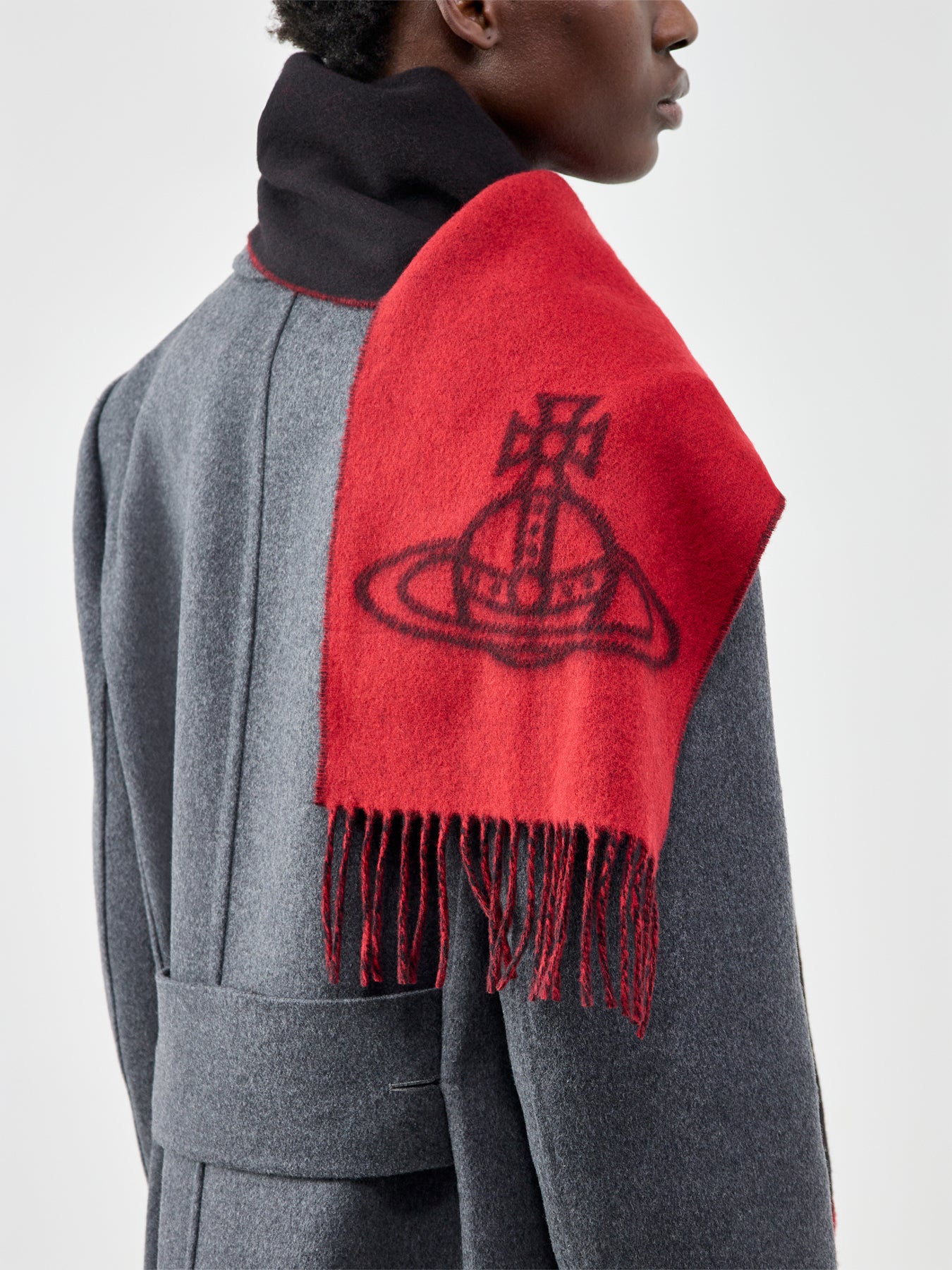 Double Face Orb Logo Scarf Black