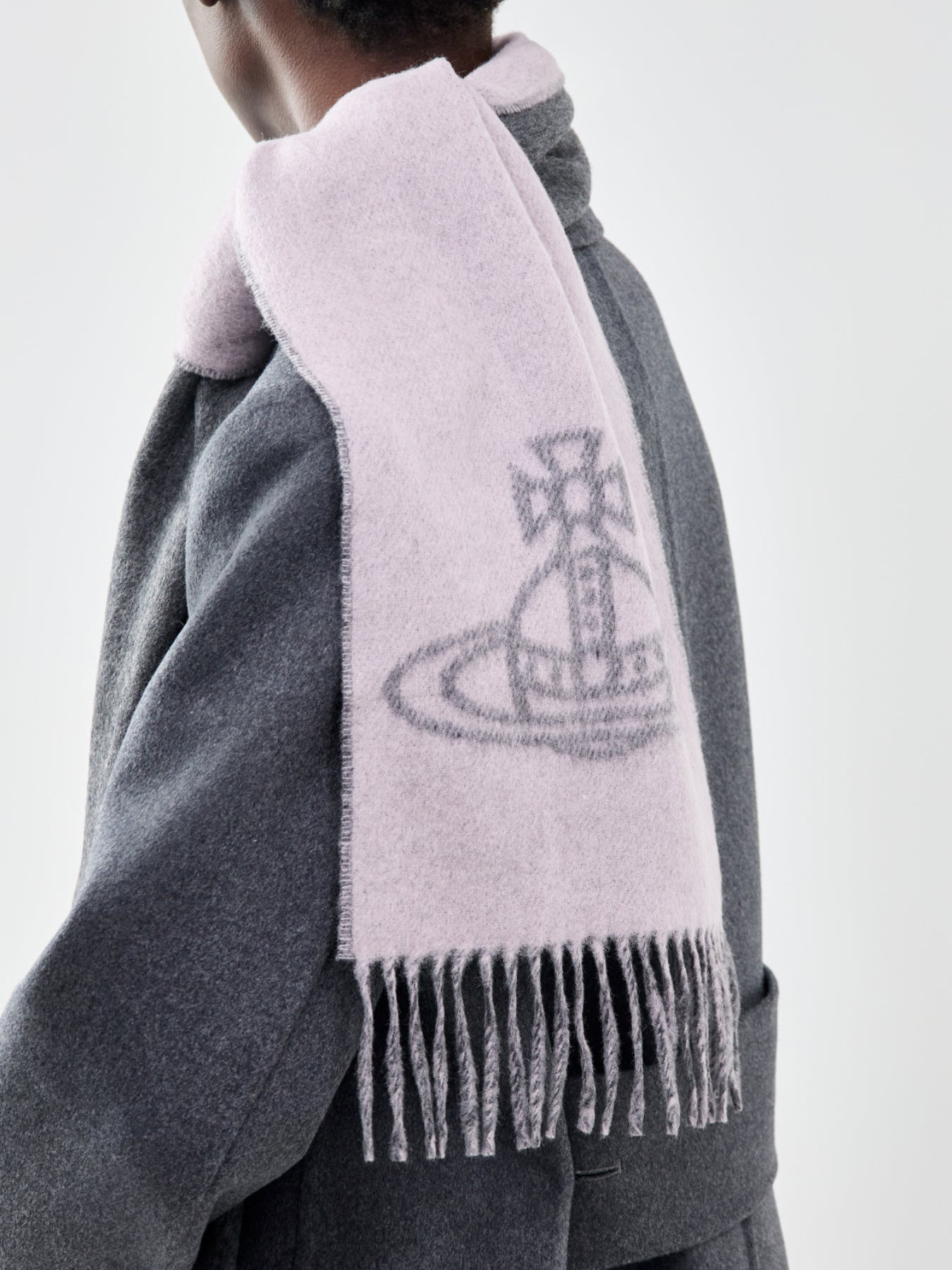 Double Face Orb Logo Scarf Grey