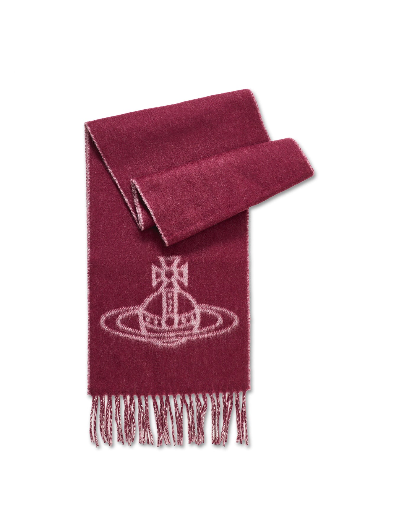 Double Face Orb Logo Scarf Burgundy