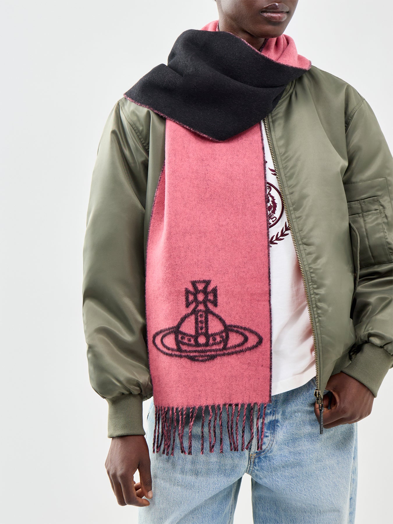 Double Face Orb Logo Scarf Pink