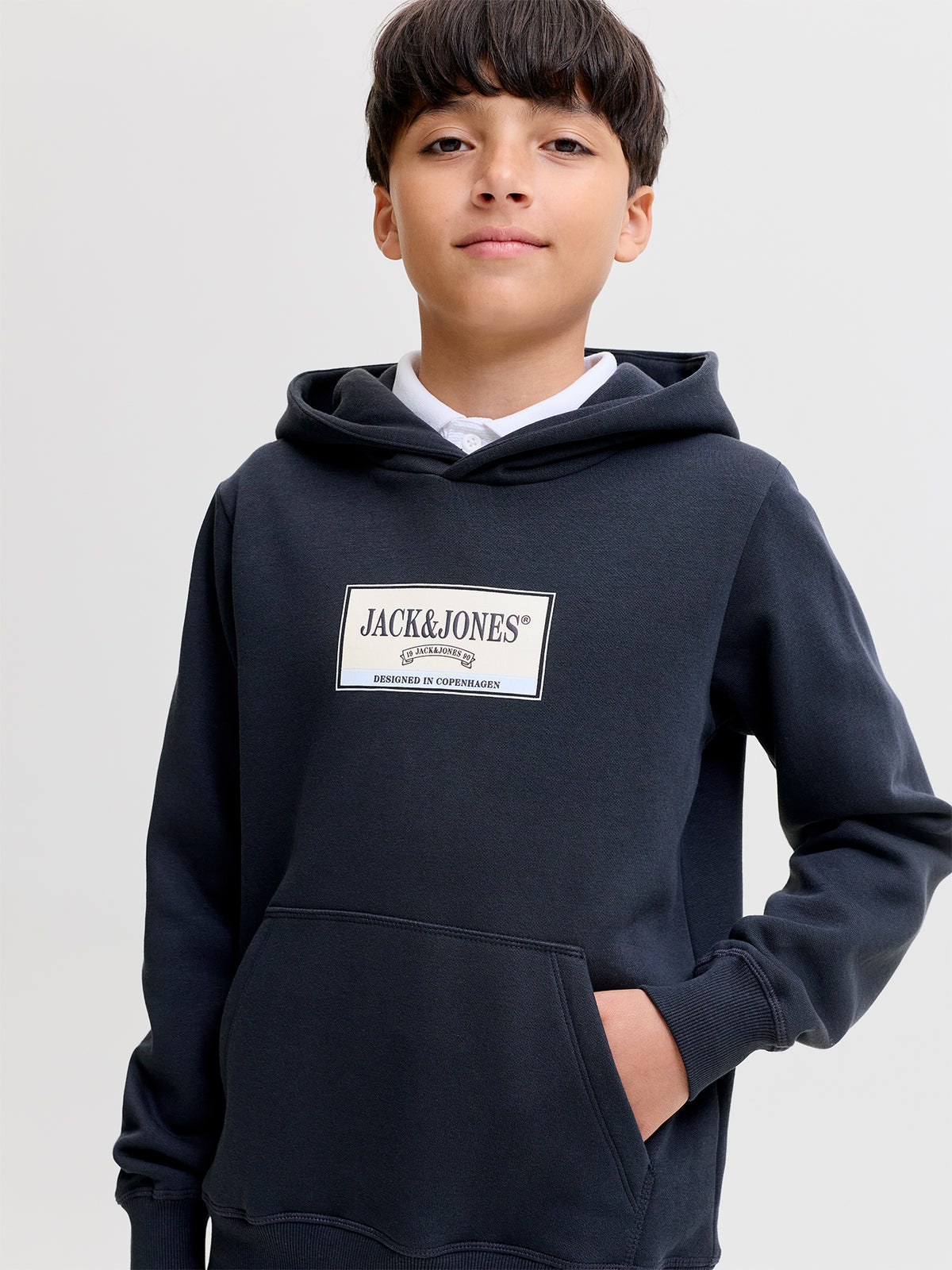 Kids Frederik Graphic Hoodie Navy